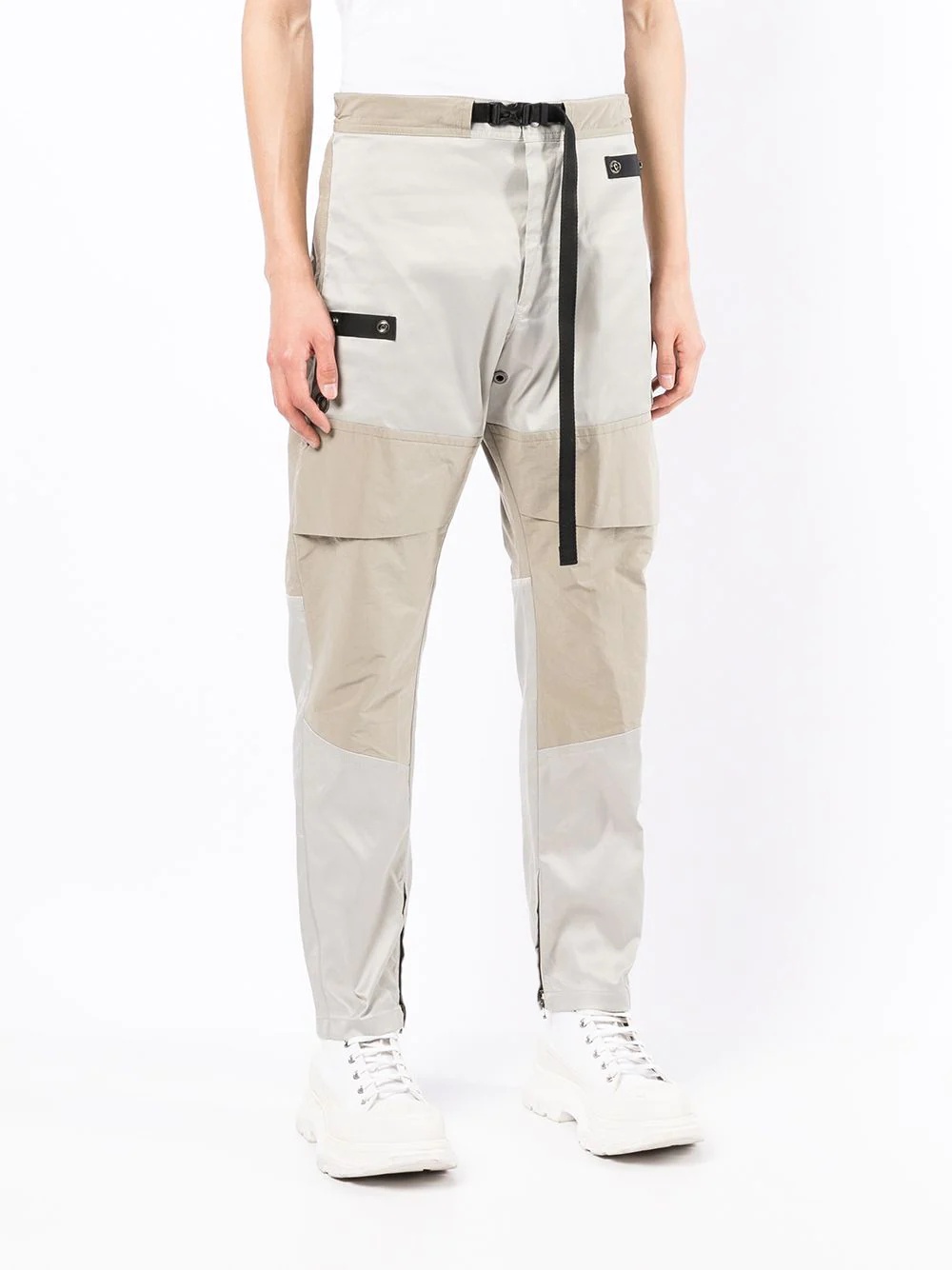 zipped belted trousers - 3