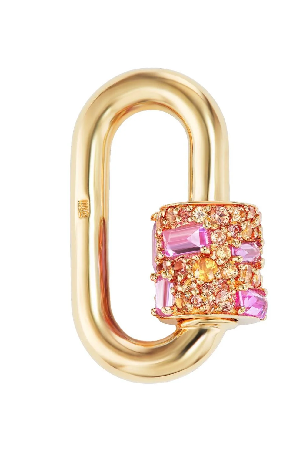 Orange Pink Sapphire Stoned Chubby Medium Lock - 1