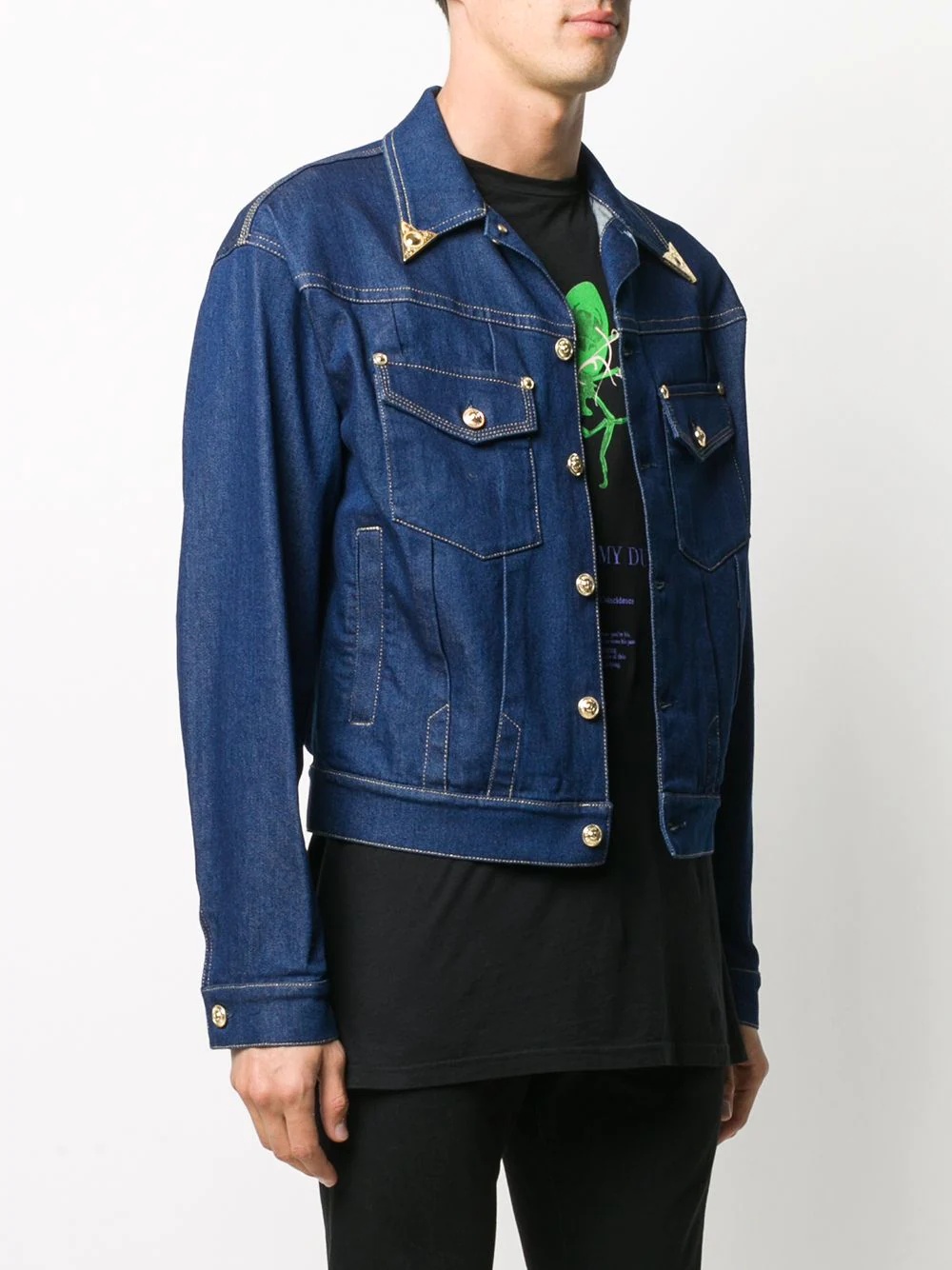 cropped denim jacket - 3