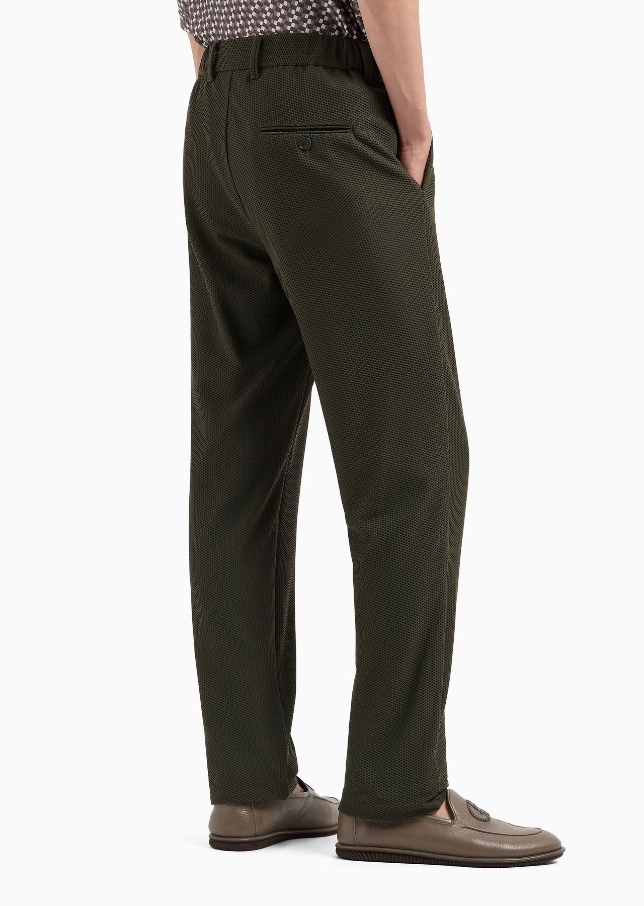 Technical waffle flat-front trousers - 3