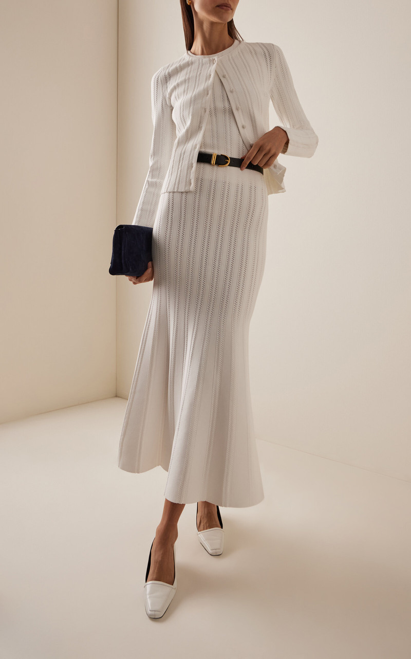 ADAM LIPPES Faye Jacquard Cardigan ivory outlook