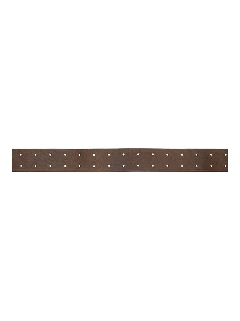 RRL by Ralph Lauren Brown Leather Double-Prong Belt outlook