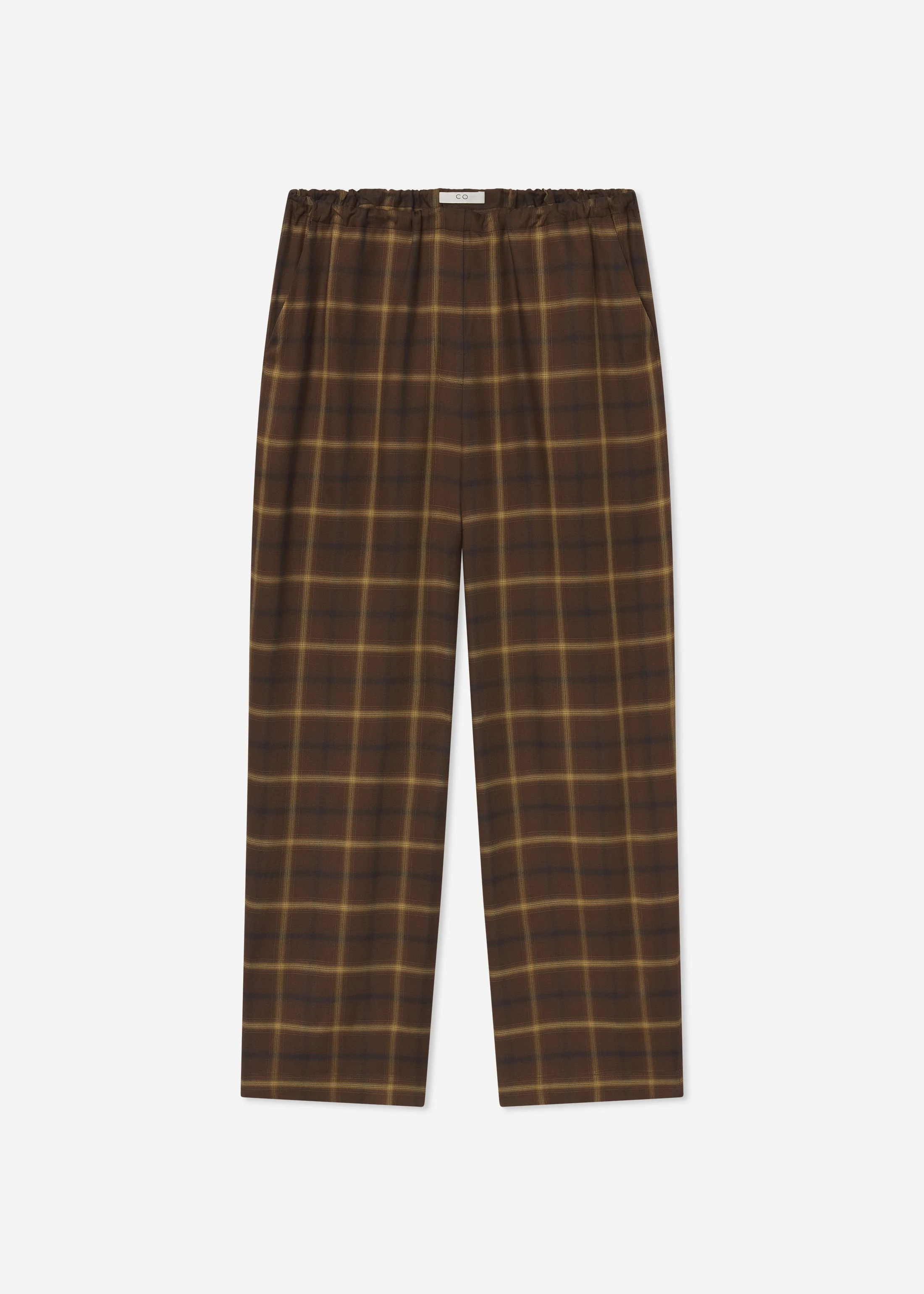 Drawstring Pant in Check Plaid - 1