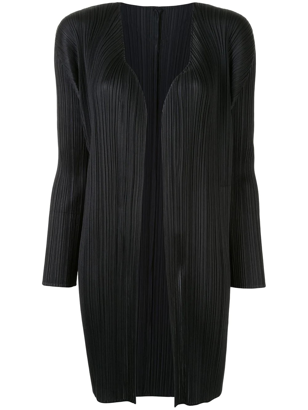 pleated open front cardigan - 1