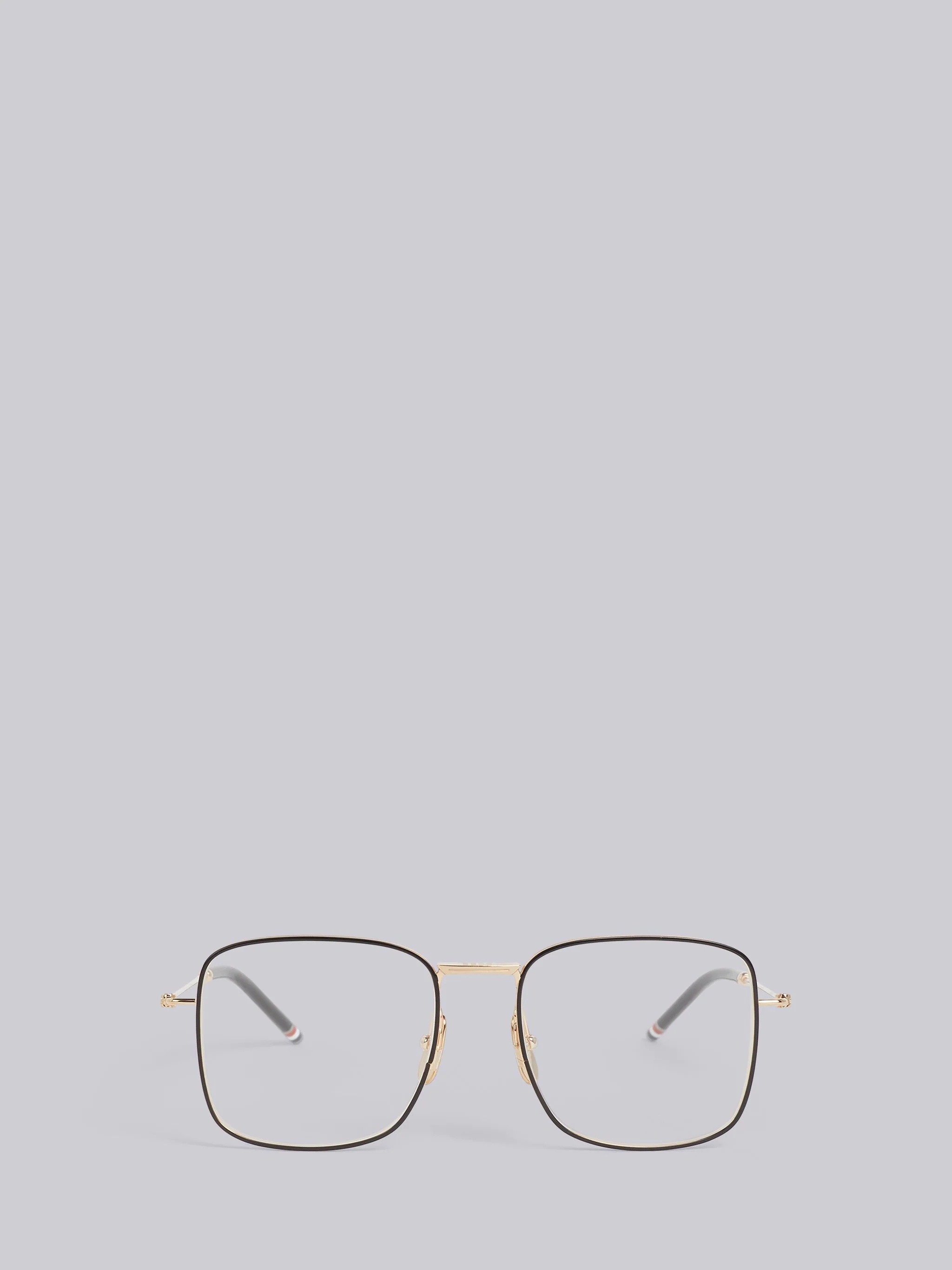TB117 - White Gold Oversized Squared Aviator Glasses - 1