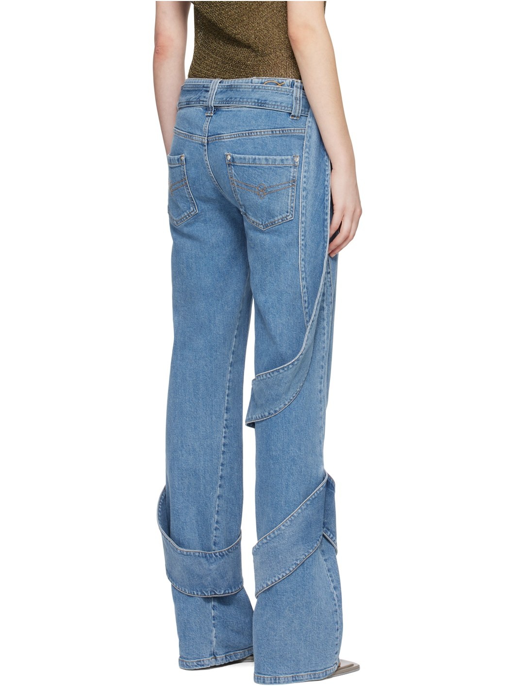 Blue Layered Jeans - 3