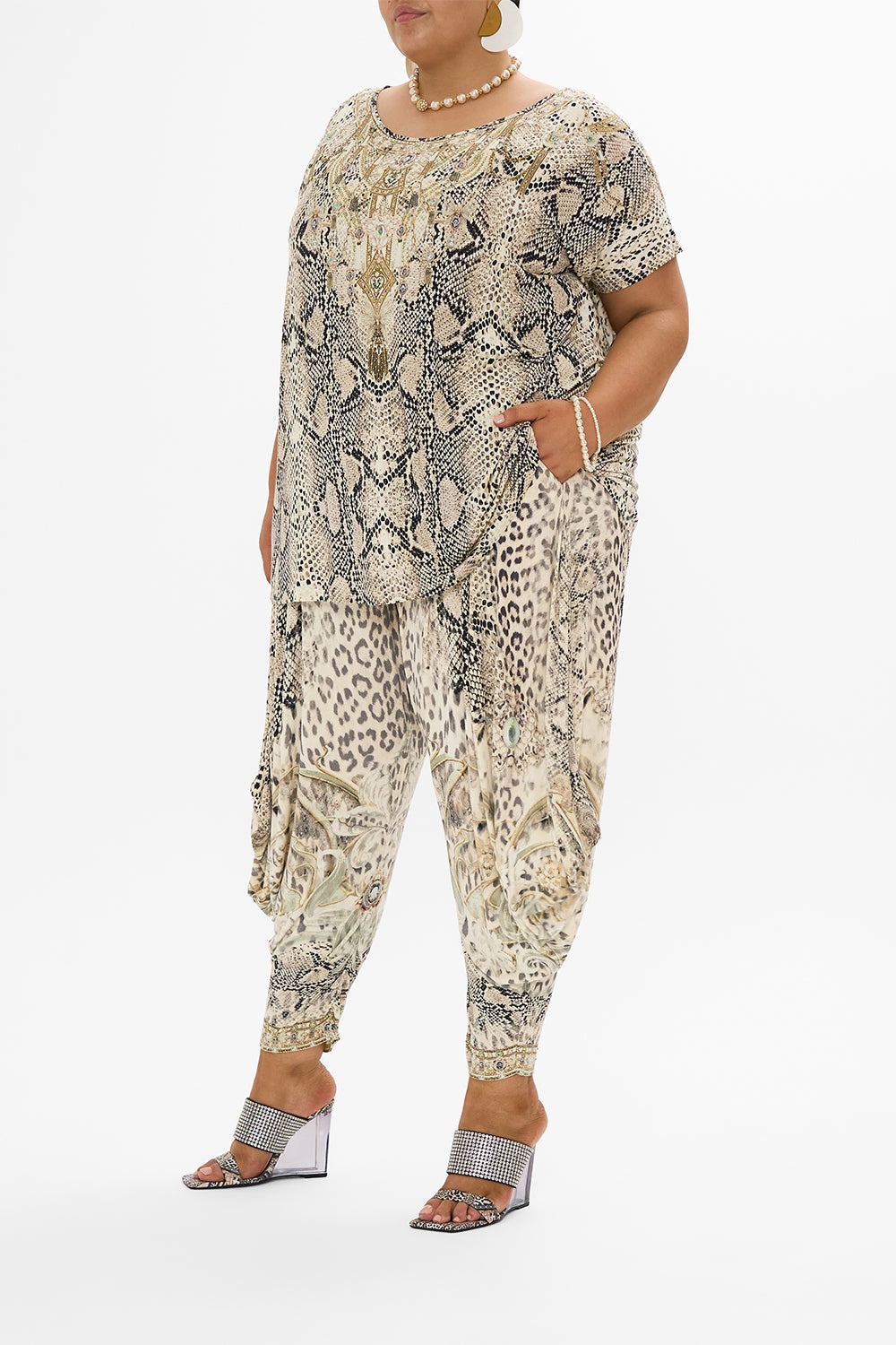 JERSEY RIB DRAPE PANT WITH POCKETS - 9