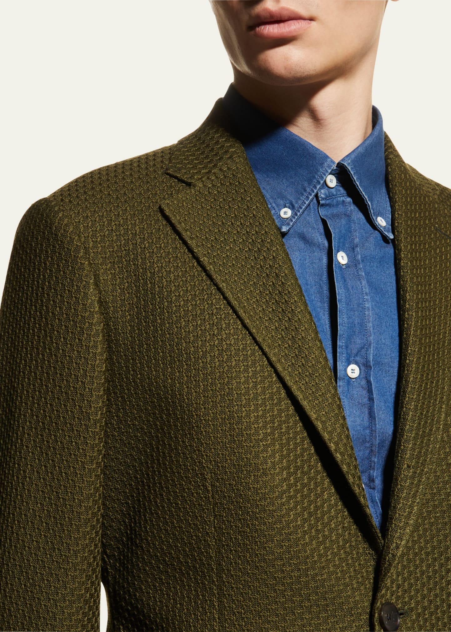 Men's Basic Knit Blazer - 5