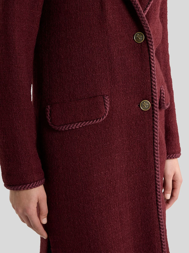 BASKETWEAVE WOOL-BLEND COAT WITH CHECK MOTIF 2