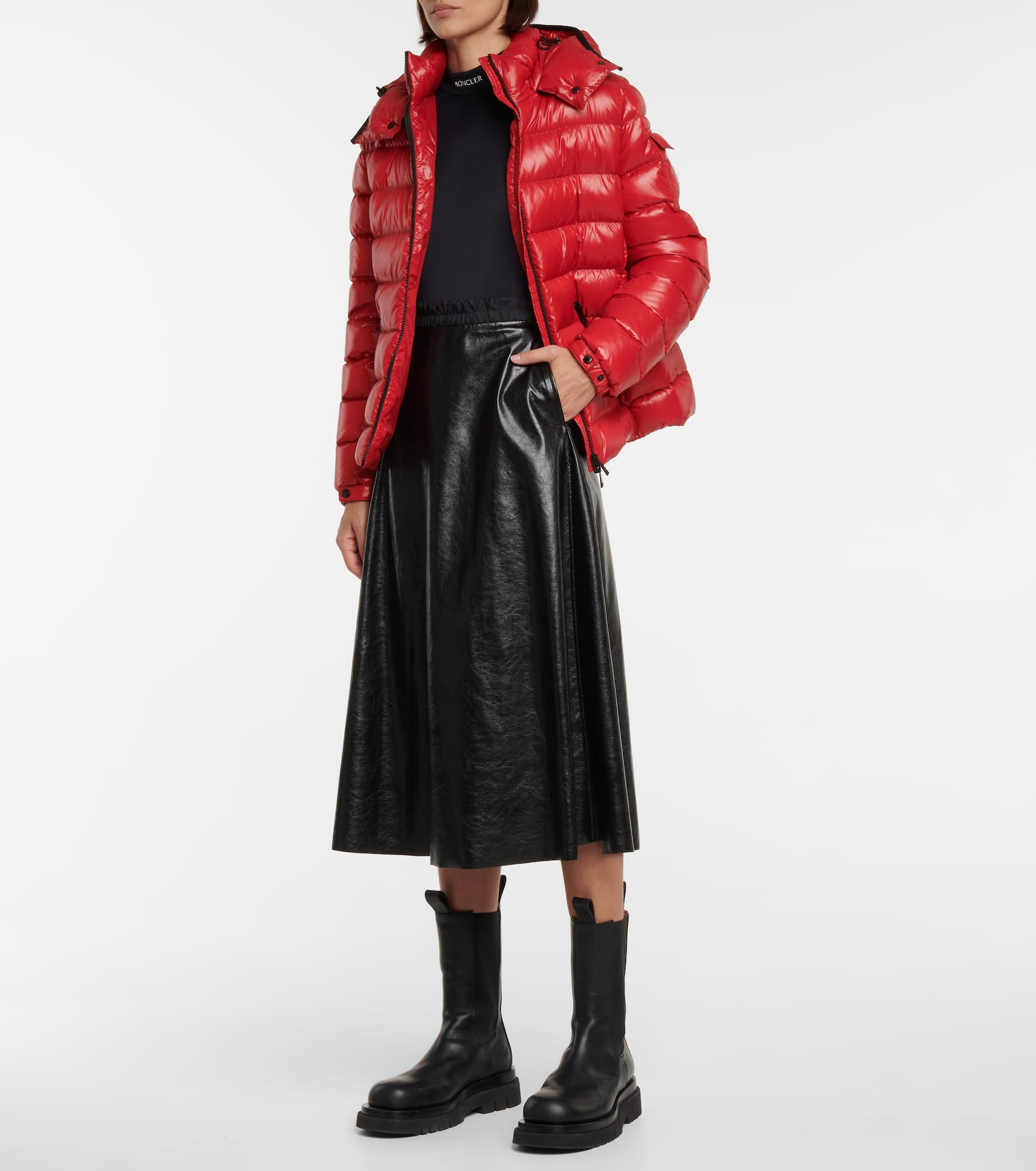 Faux leather midi skirt - 2