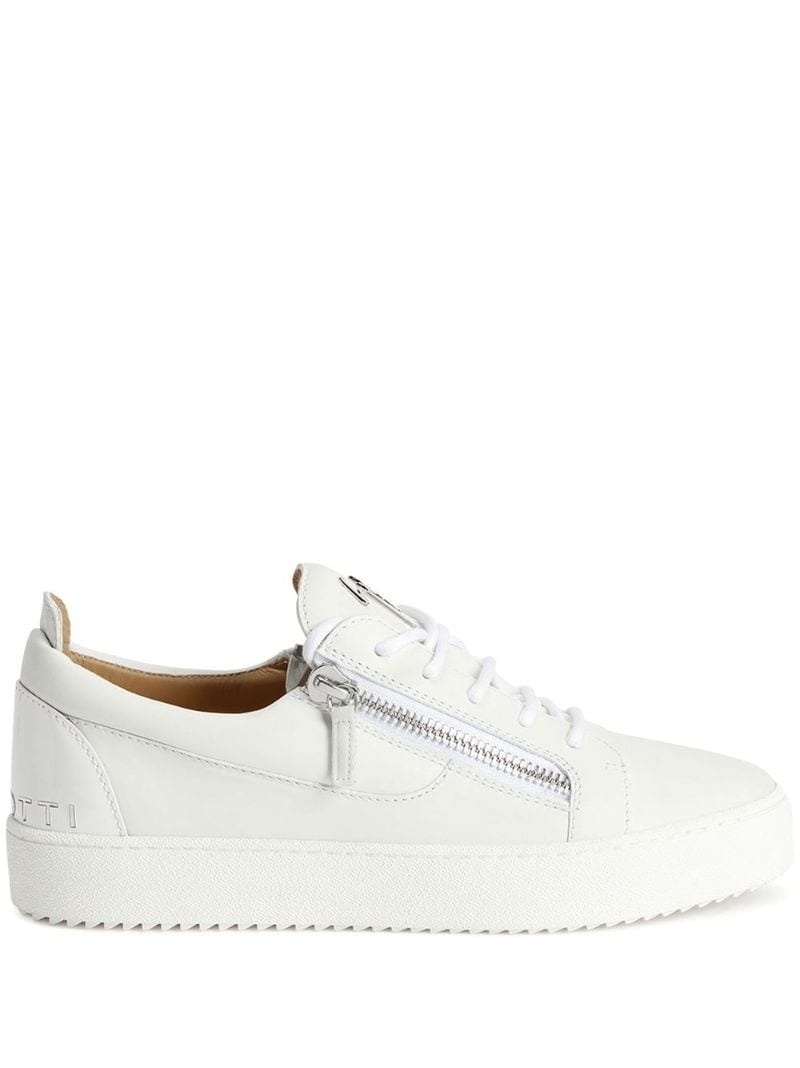 zip-details low-top sneakers - 1