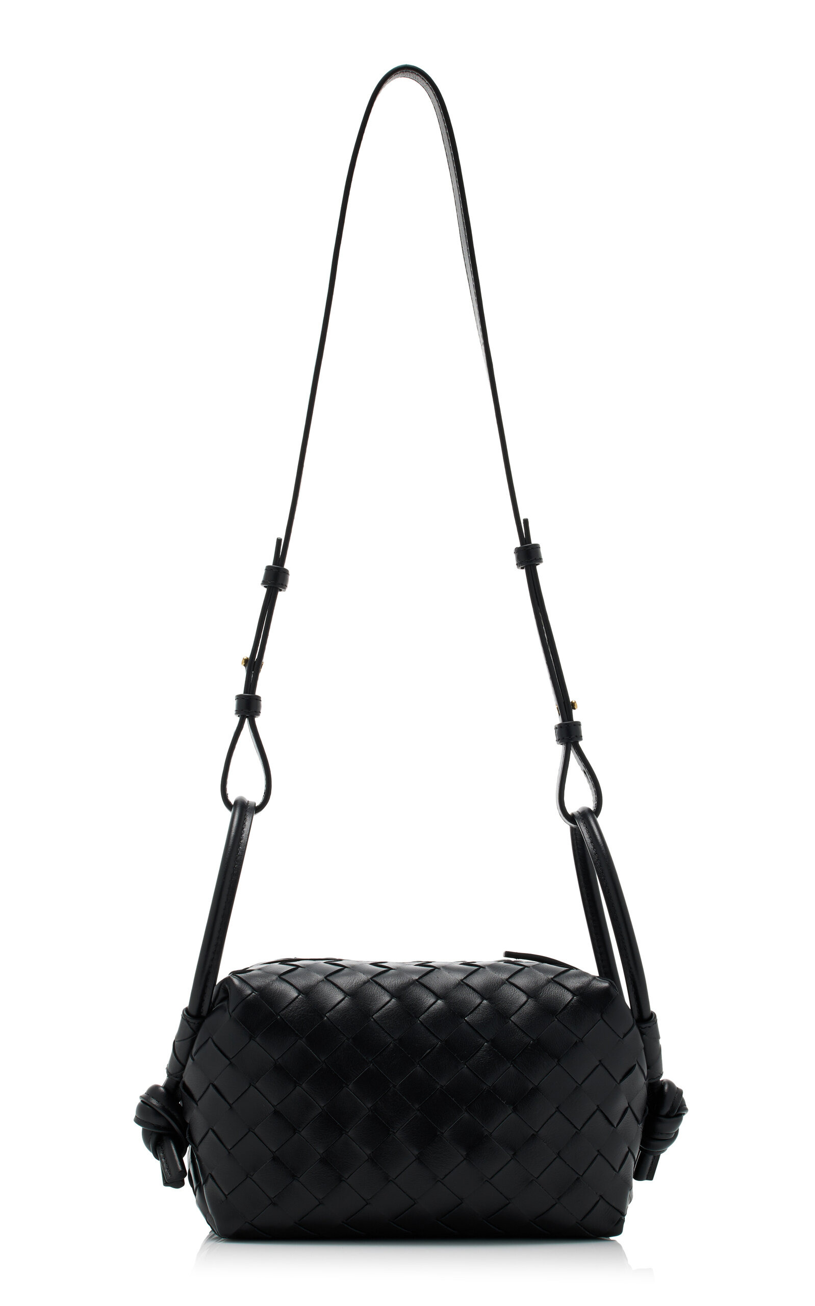 Small Loop Intrecciato Leather Shoulder Bag black - 3