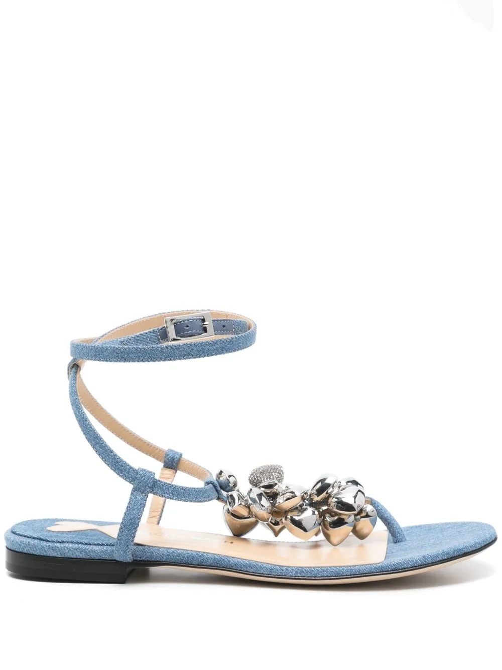 heart-charm flat sandals - 1
