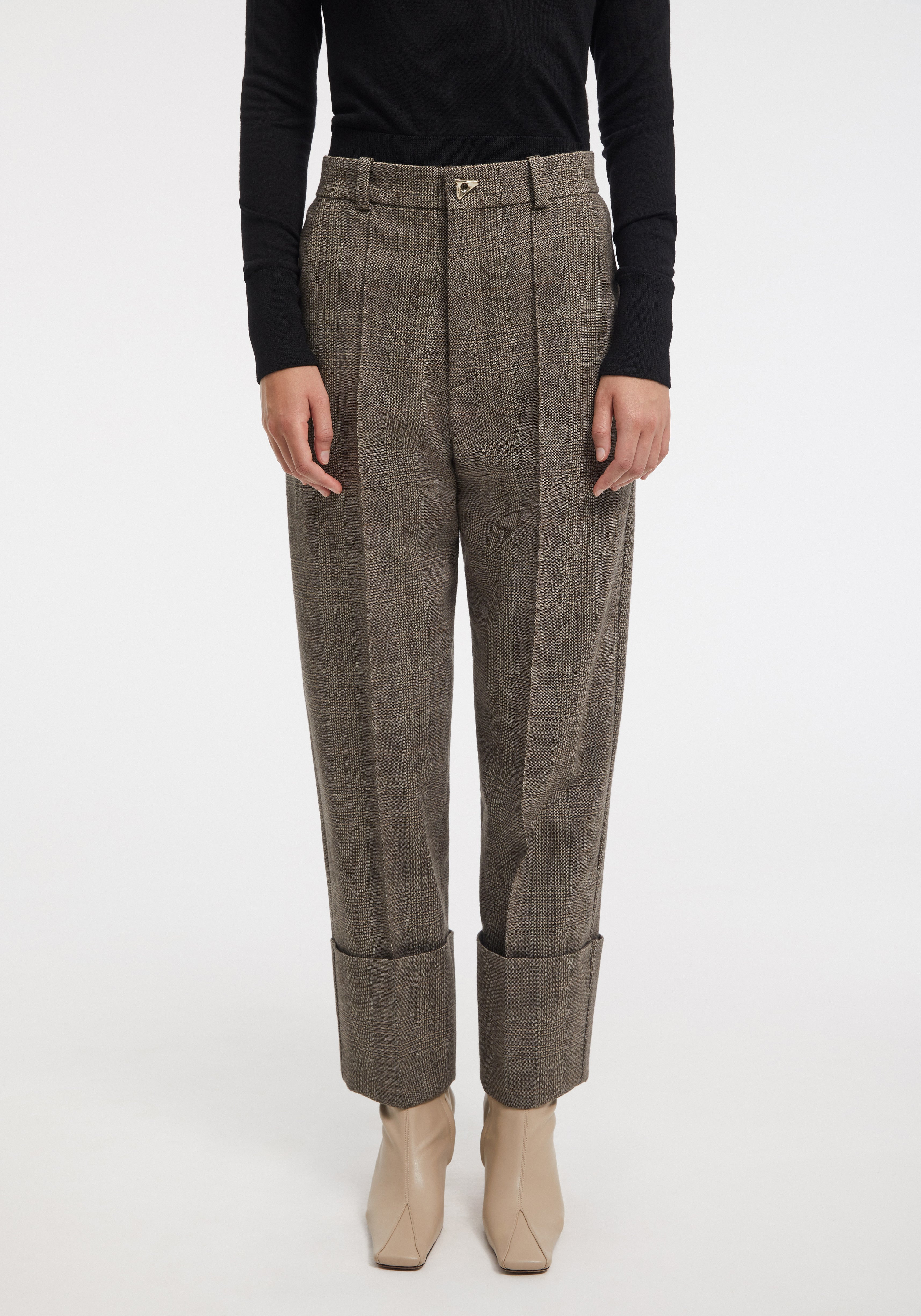 WENDERS
Checkered cuffed straight-leg suiting pants - 7