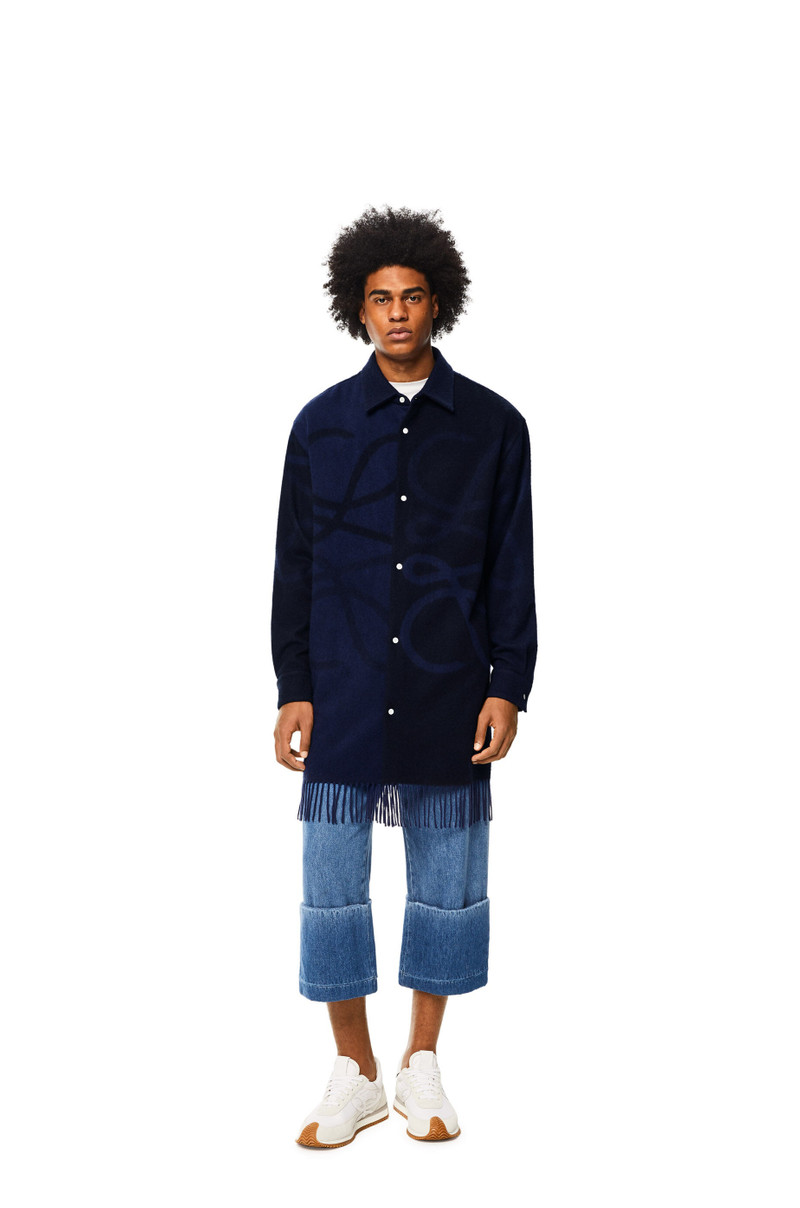 Loewe Anagram blanket shirt in wool and cashmere outlook