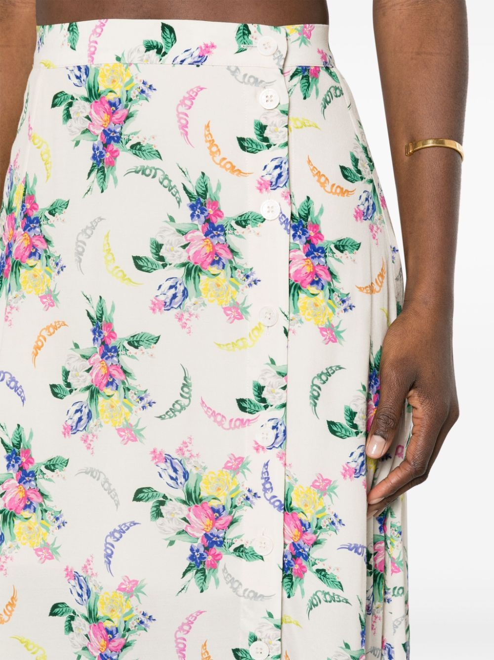 June floral-print midi skirt - 5