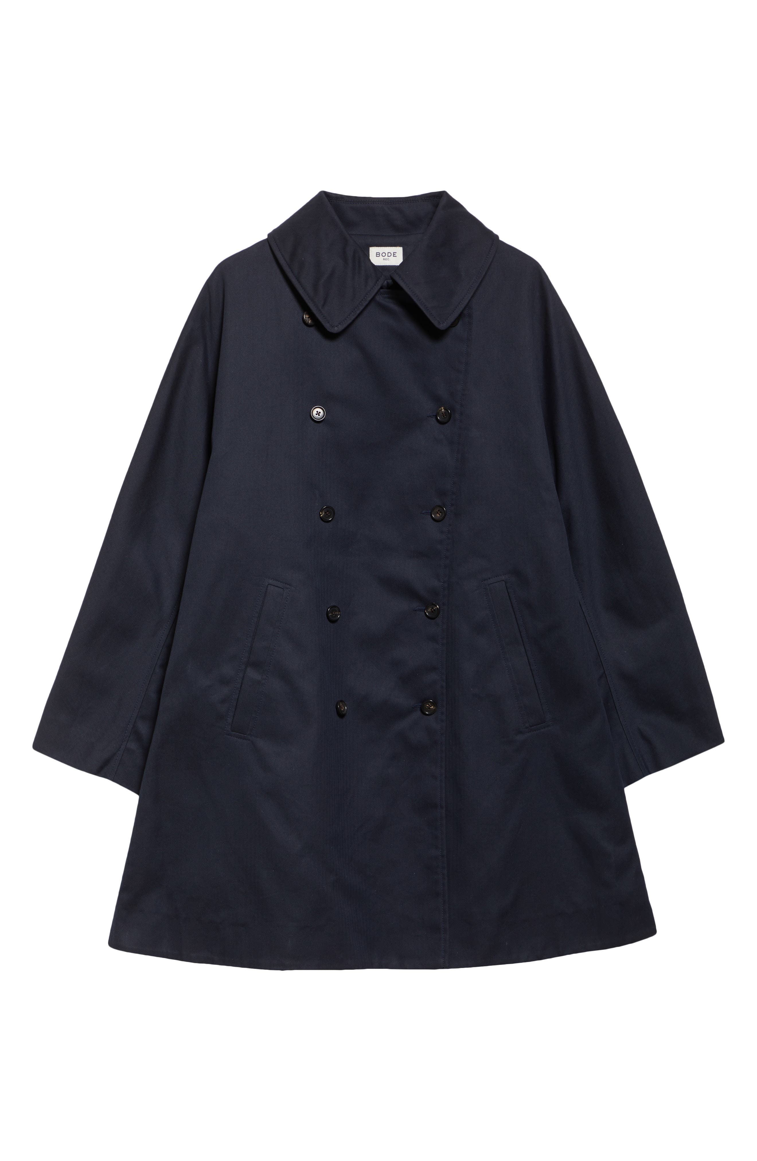 Bode Waxed Cotton Peacoat in Navy at Nordstrom - 7
