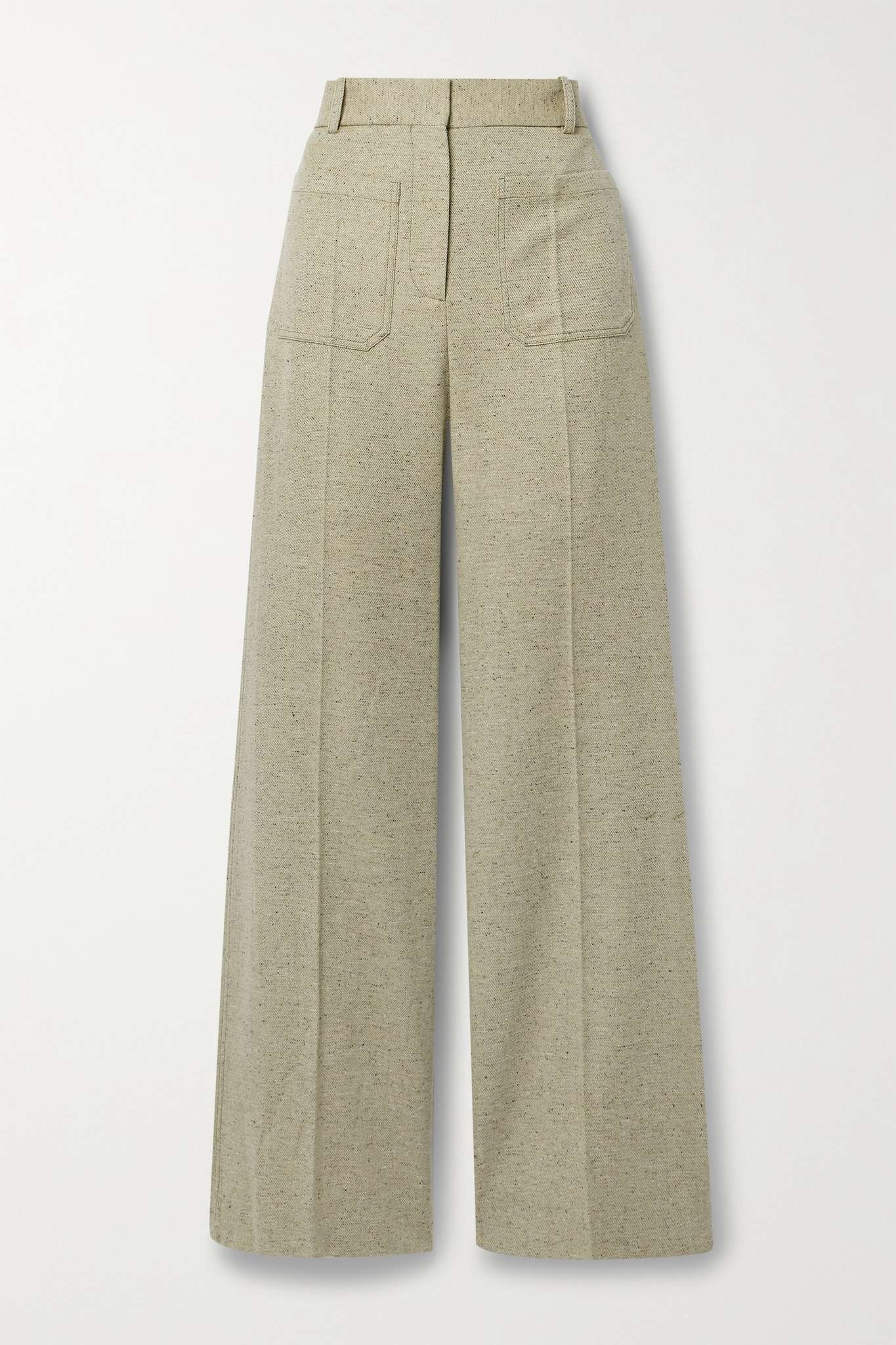 Alina wool-blend twill wide-leg pants - 1