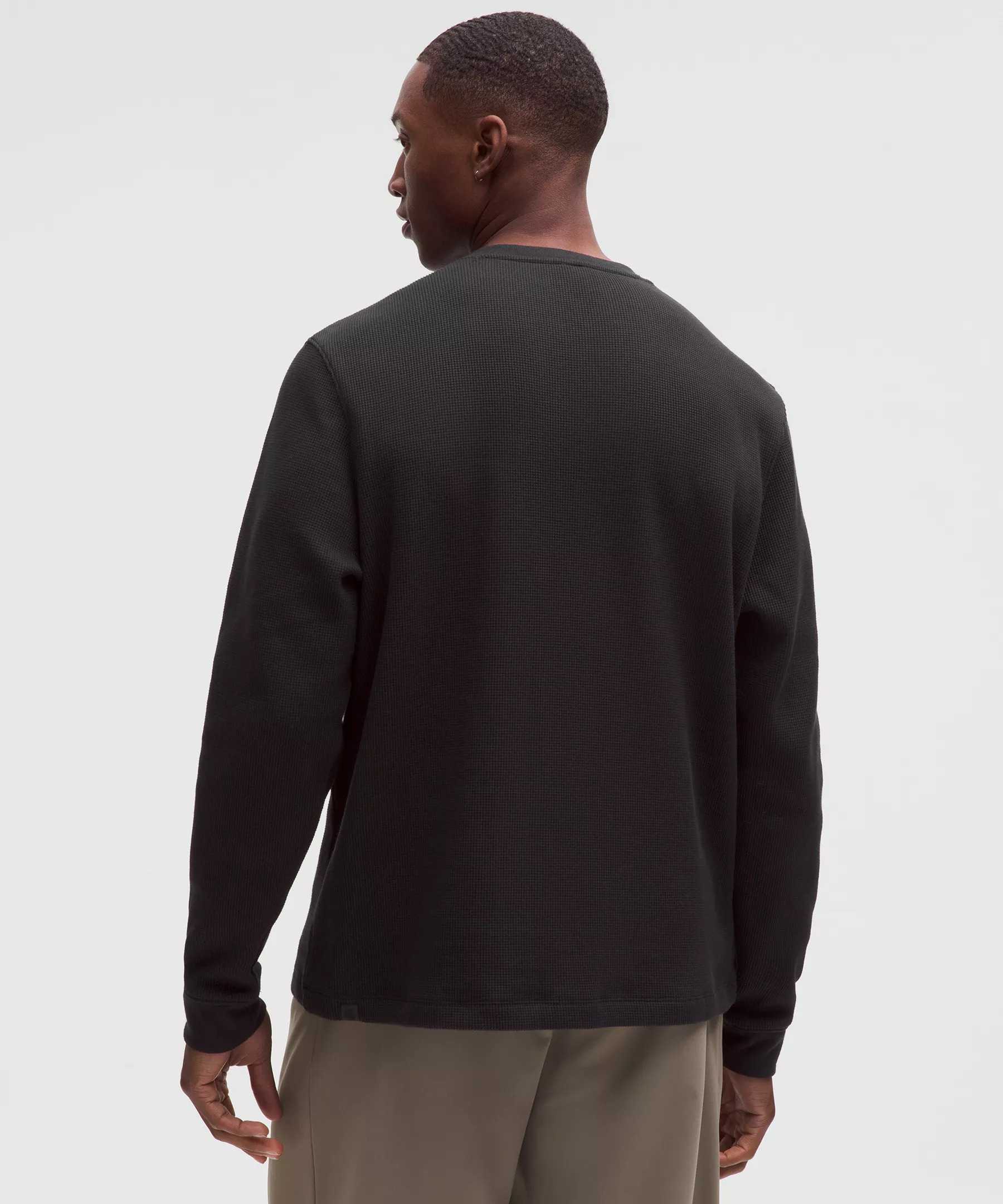 Cotton-Blend Waffle Knit Long-Sleeve Shirt - 3