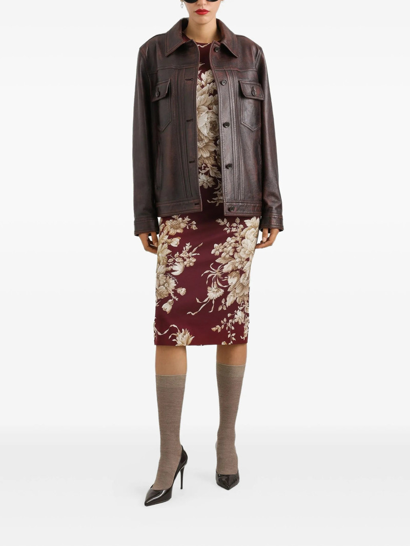 Dolce & Gabbana Dolce & Gabbana Floral-print Long-sleeve Midi Dress outlook