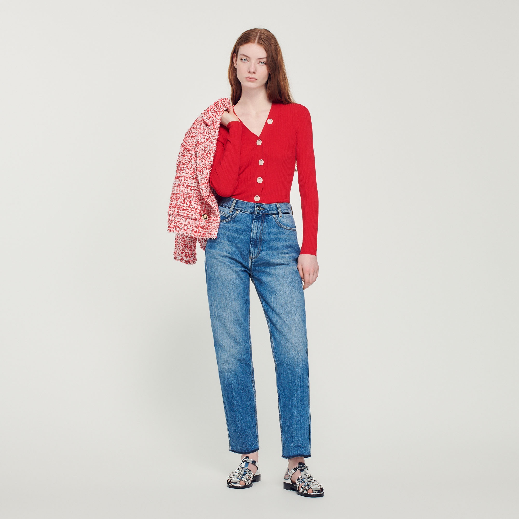 Fine ribbed knit cardigan - 2