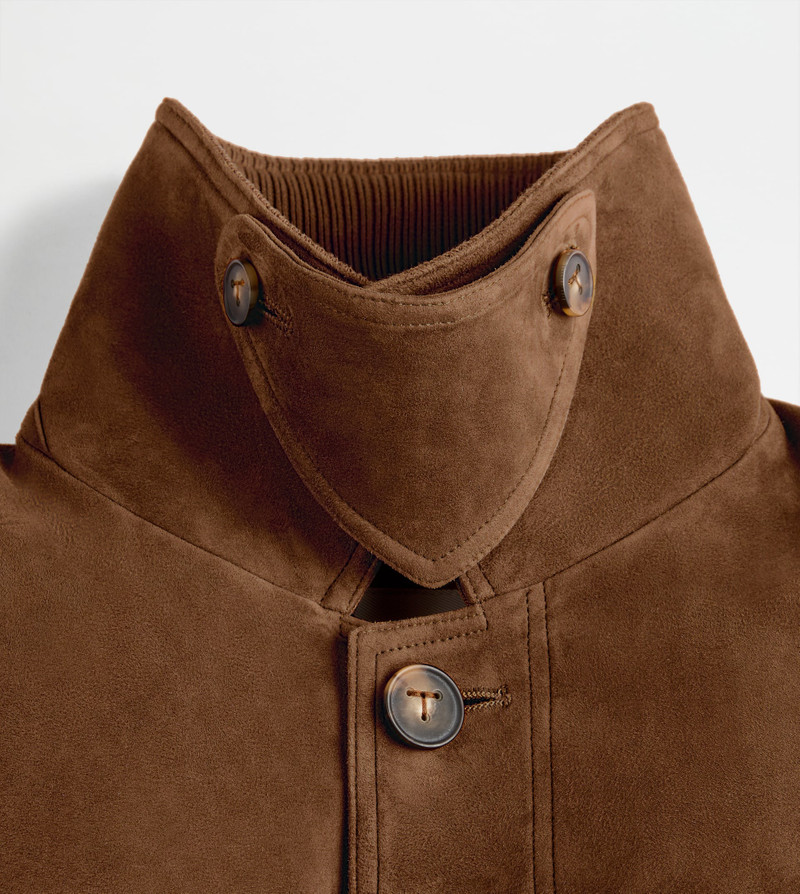 PASHMY COACH JACKET IN SUEDE - BROWN 7