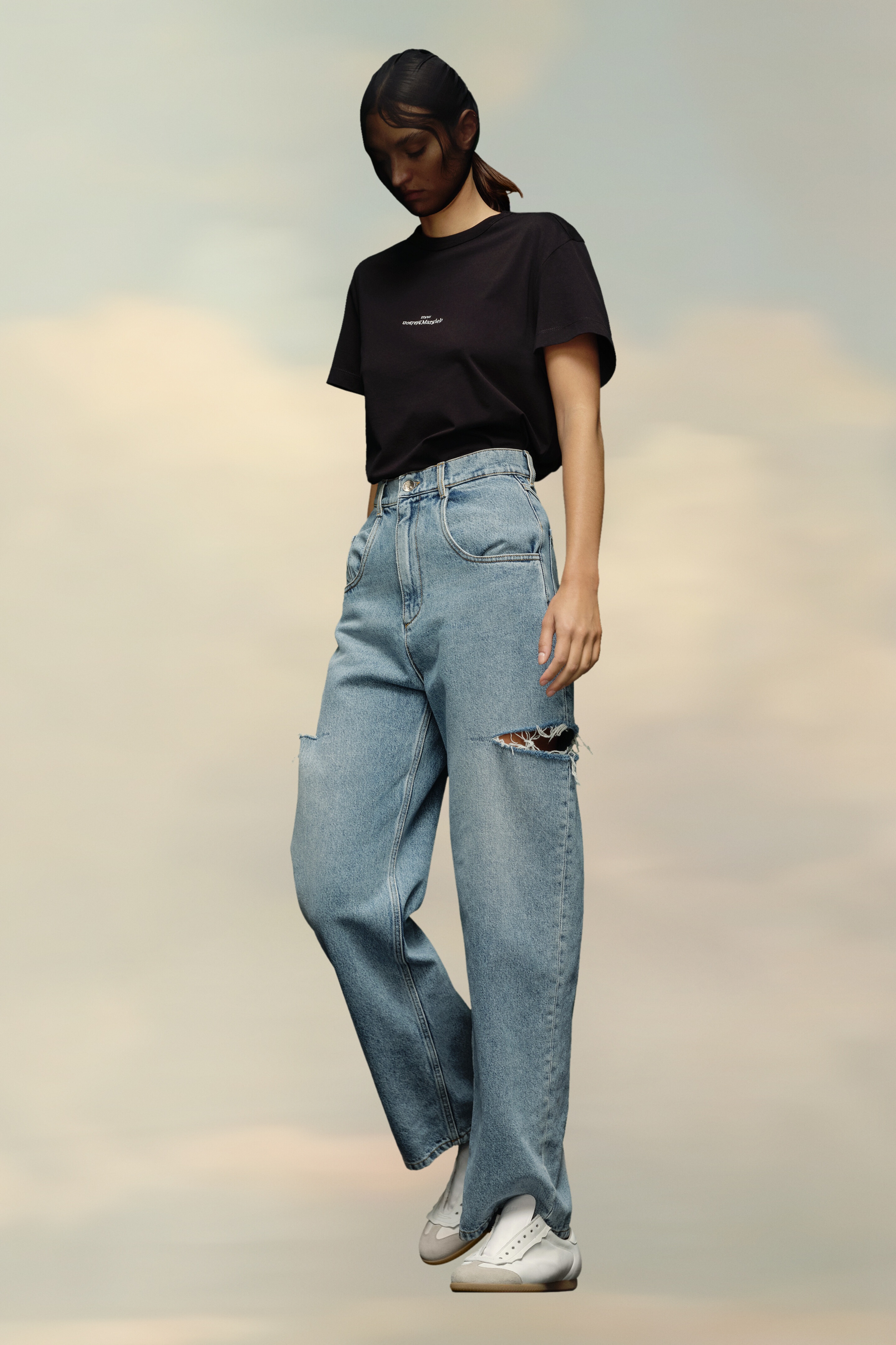 Maison Margiela Denim jeans with slash details | REVERSIBLE