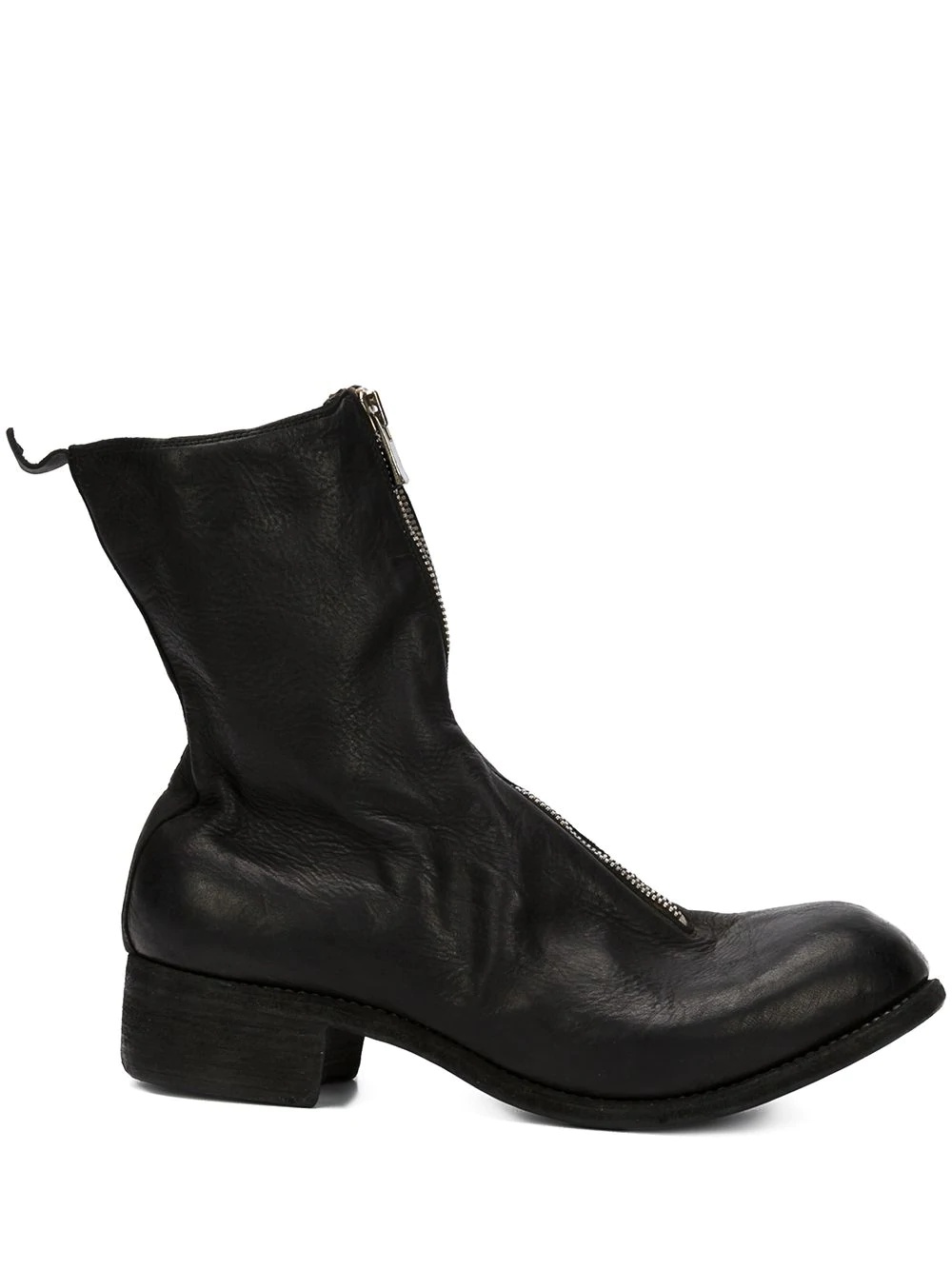 distressed zip-up boots - 1