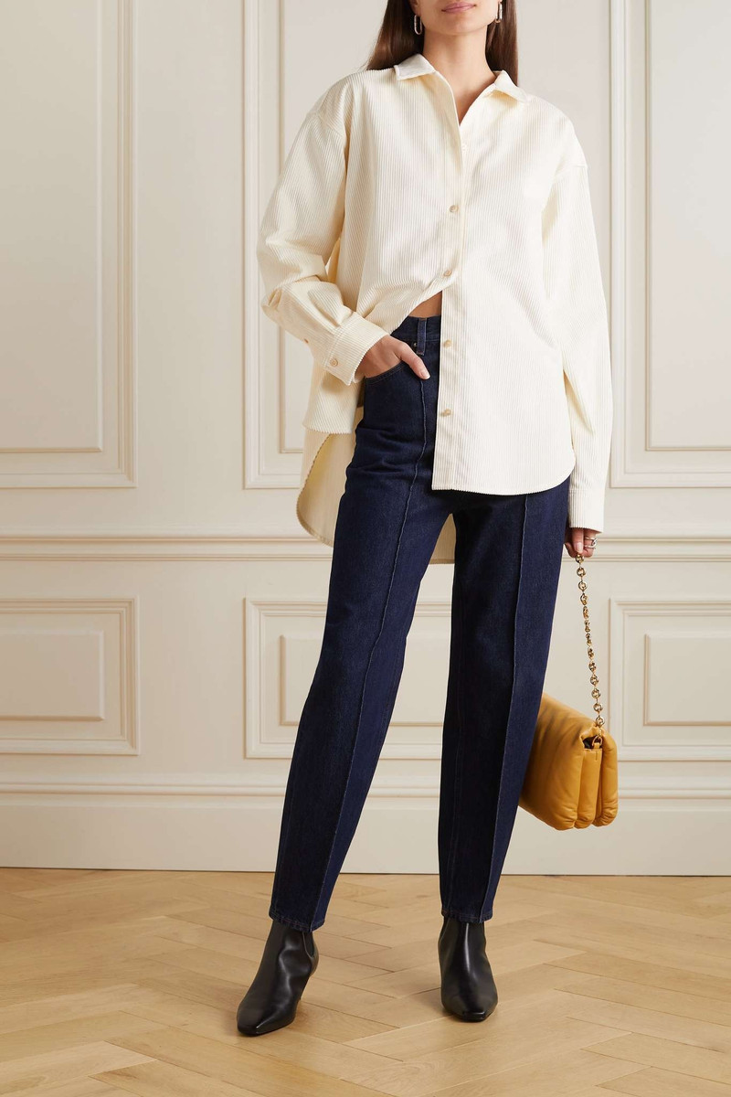 TOTEME Embroidered cotton-blend poplin shirt outlook