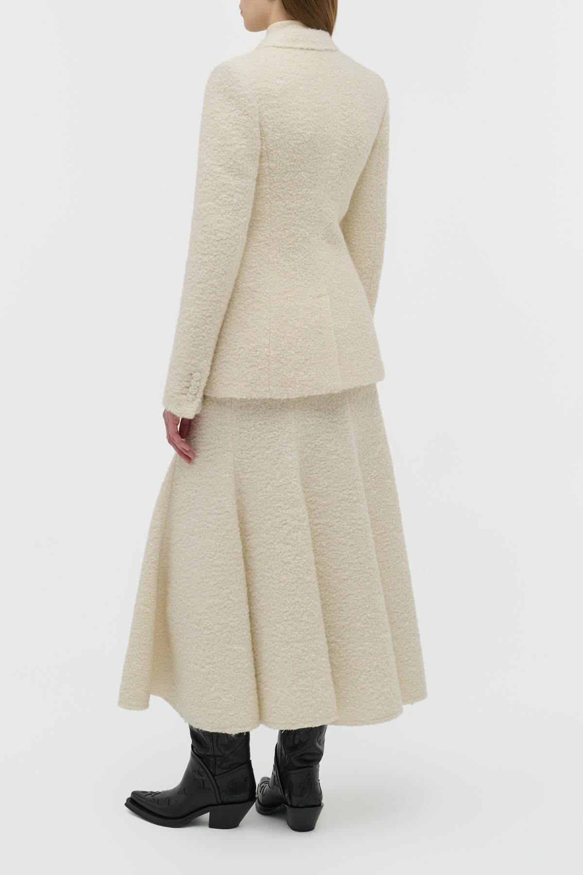 Stephanie Blazer in Ivory Recycled Cashmere Boucle - 4