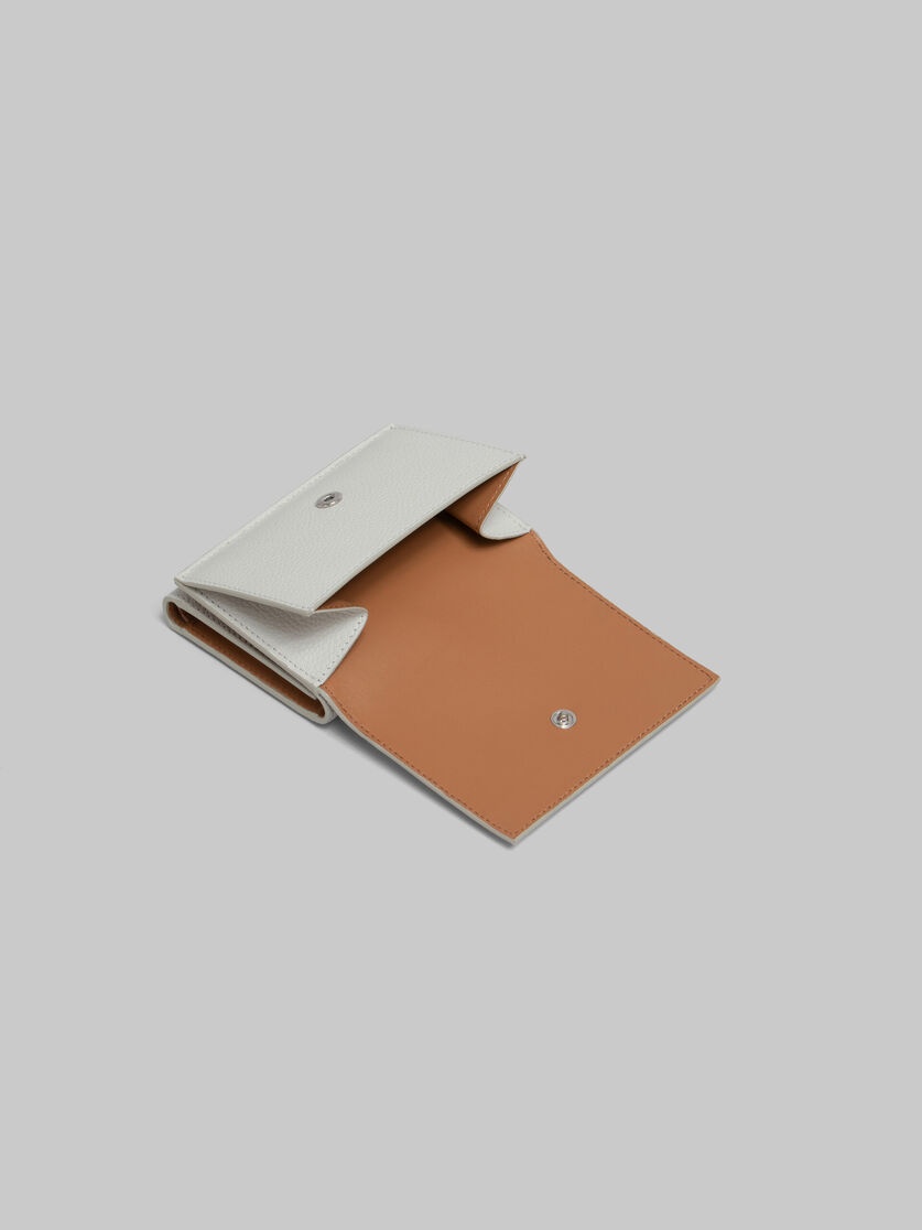 GREY LEATHER TRIFOLD WALLET WITH MARNI MENDING - 4