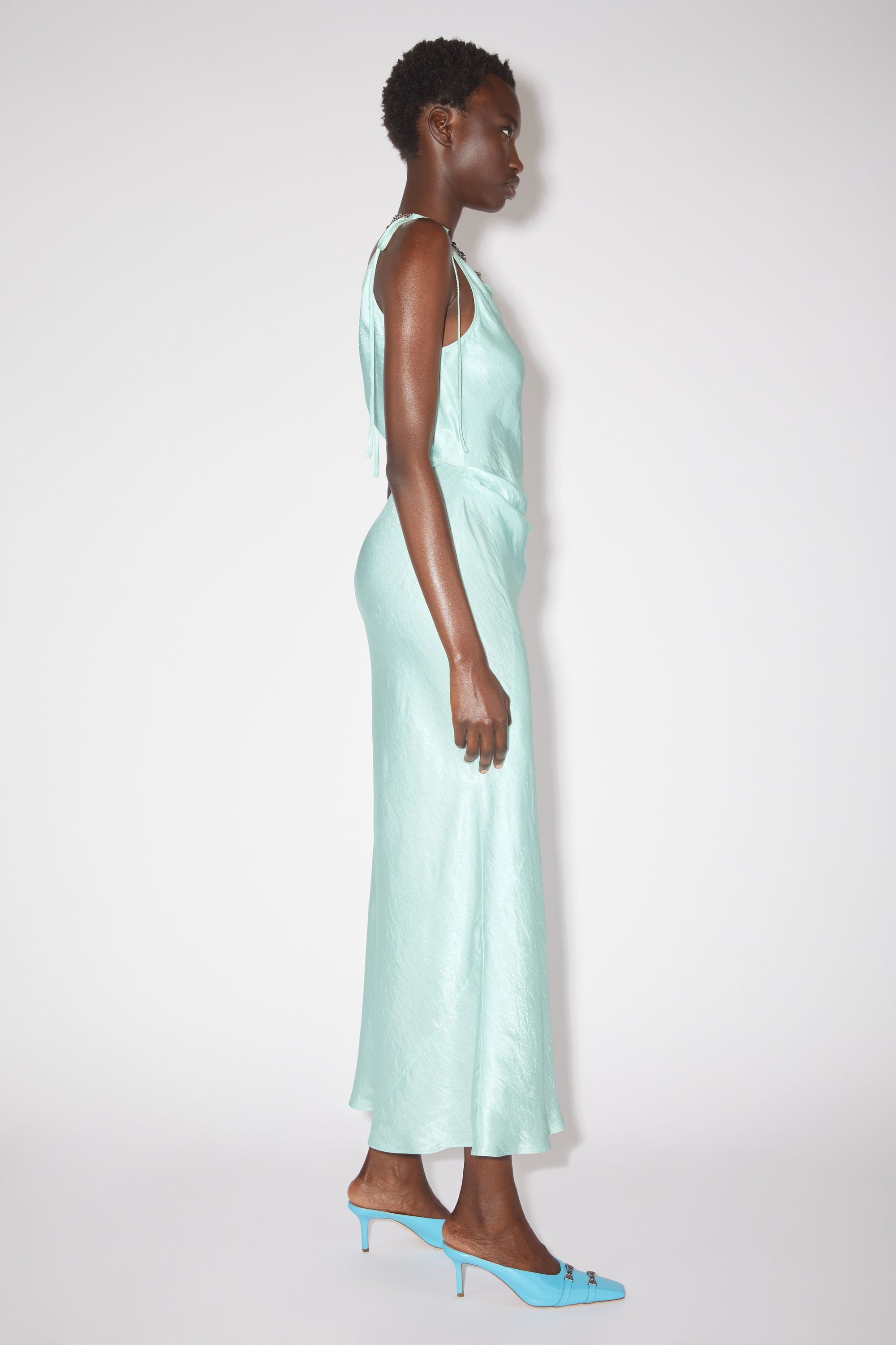 Acne Studios Satin wrap dress - Spearmint green | REVERSIBLE