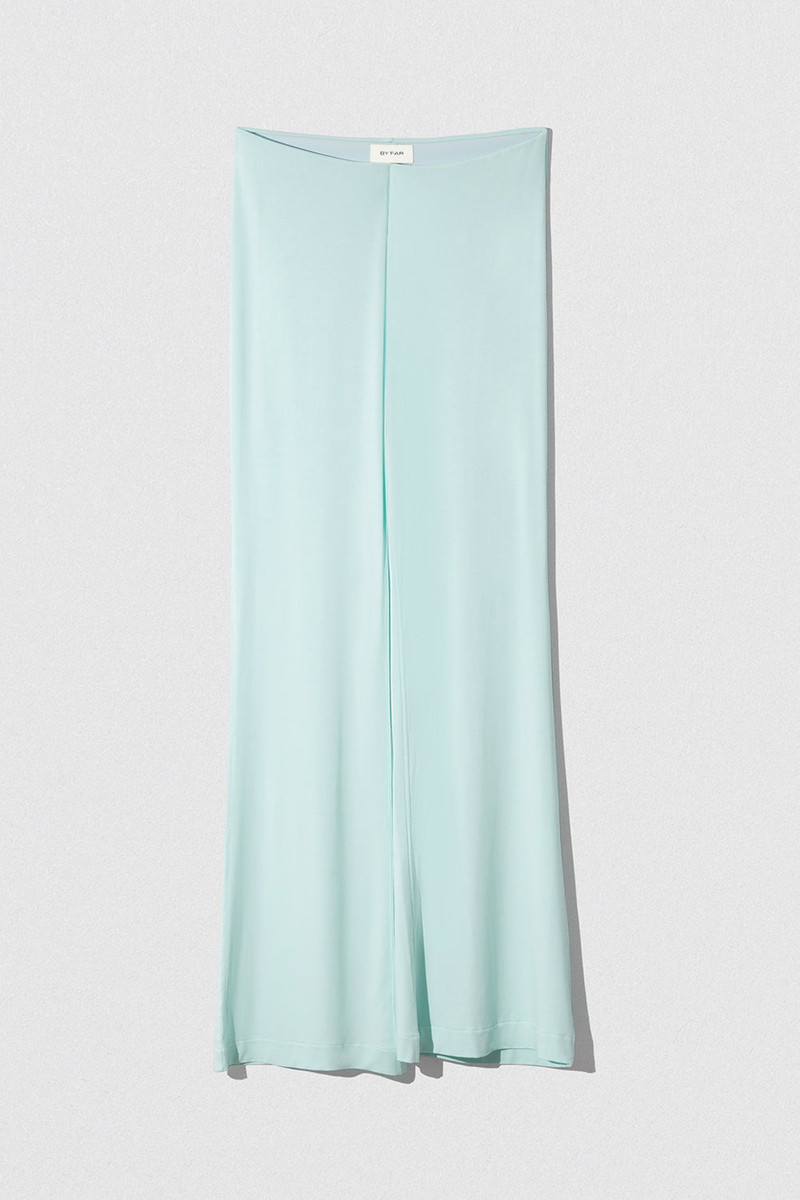 STELLA T TROUSER AQUA GREEN  VISCOSE JERSEY 1