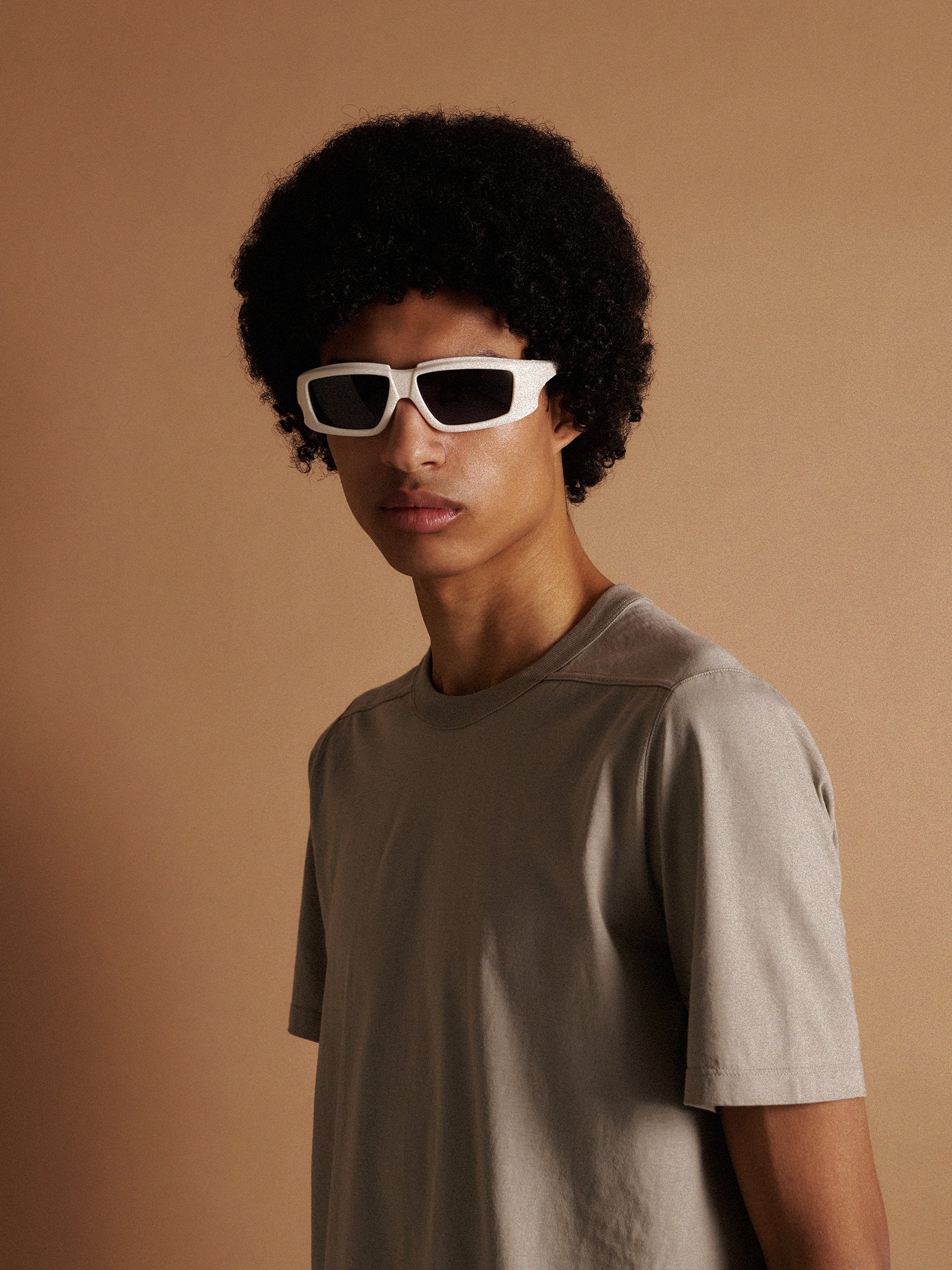 RICK OWENS SUNGLASSES CREAM / BLACK - 1