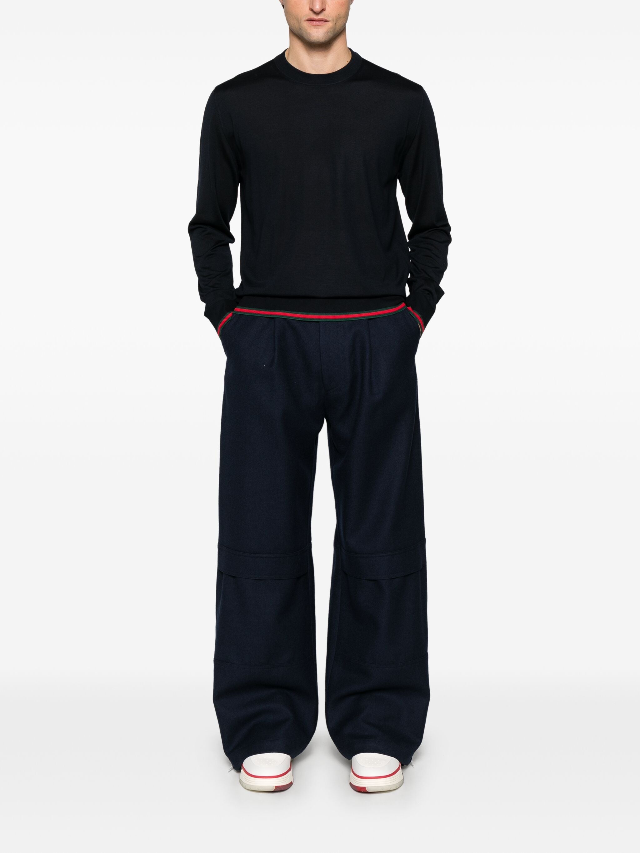 Web-trim Wool Sweater - 5