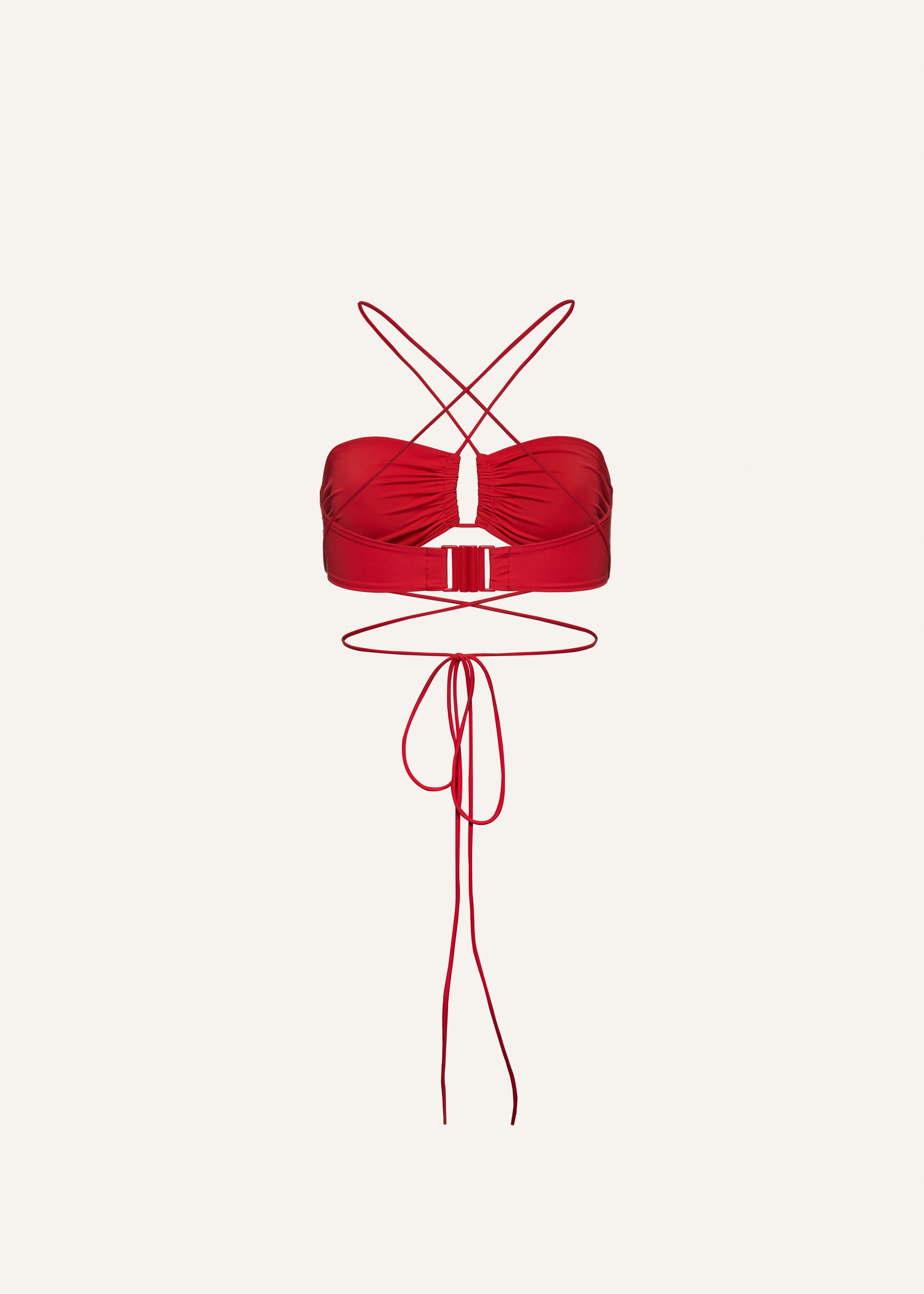 Crisscross bandeau top in red - 2