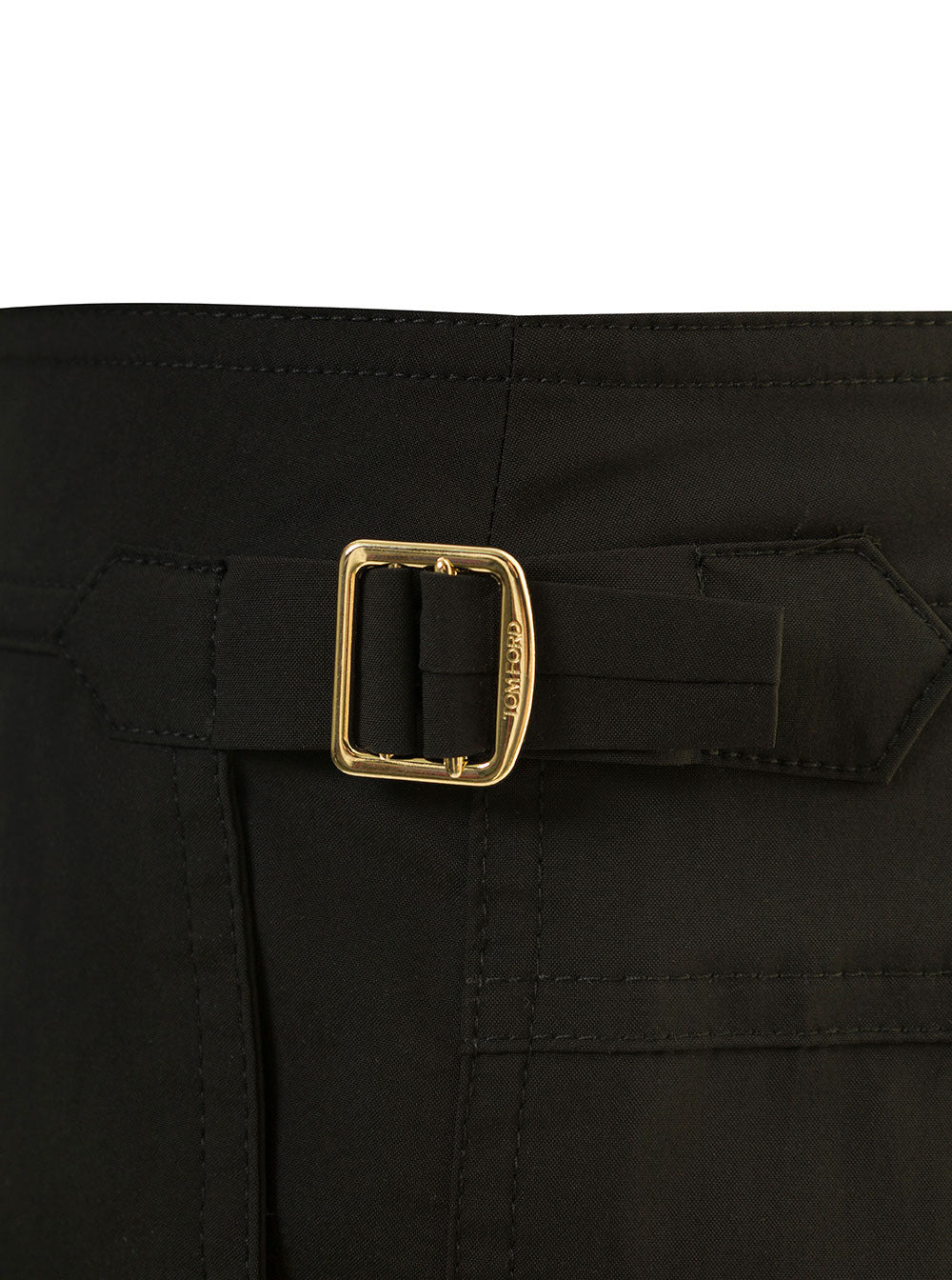 Tom Ford Men Black Swimsuit With Buckle On The Front In Tech Fabric Man - 3