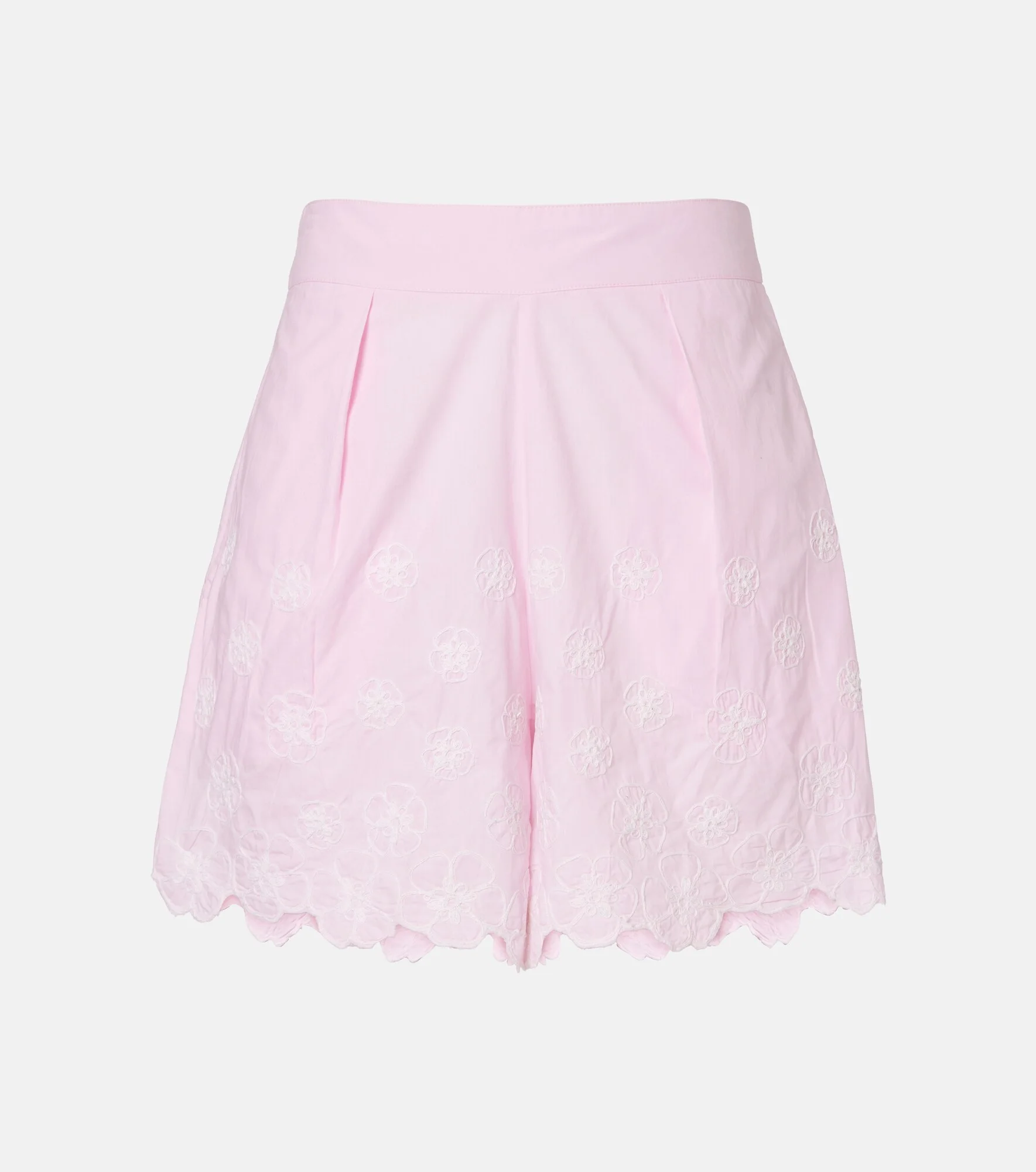 Embroidered cotton poplin shorts - 1