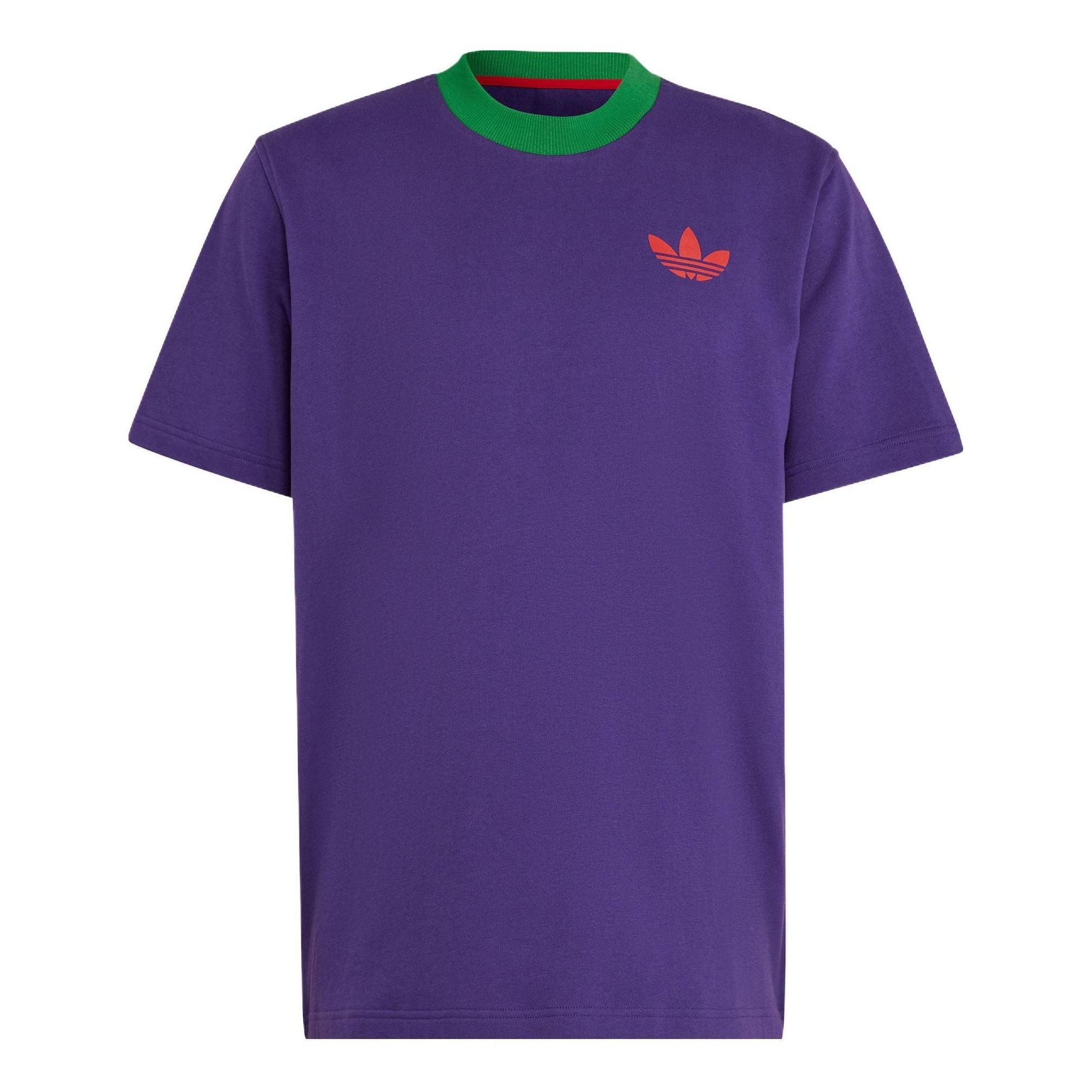 Men's adidas originals Trefoil Tee Solid Color Logo Printing Round Neck Pullover Short Sleeve Purple - 1