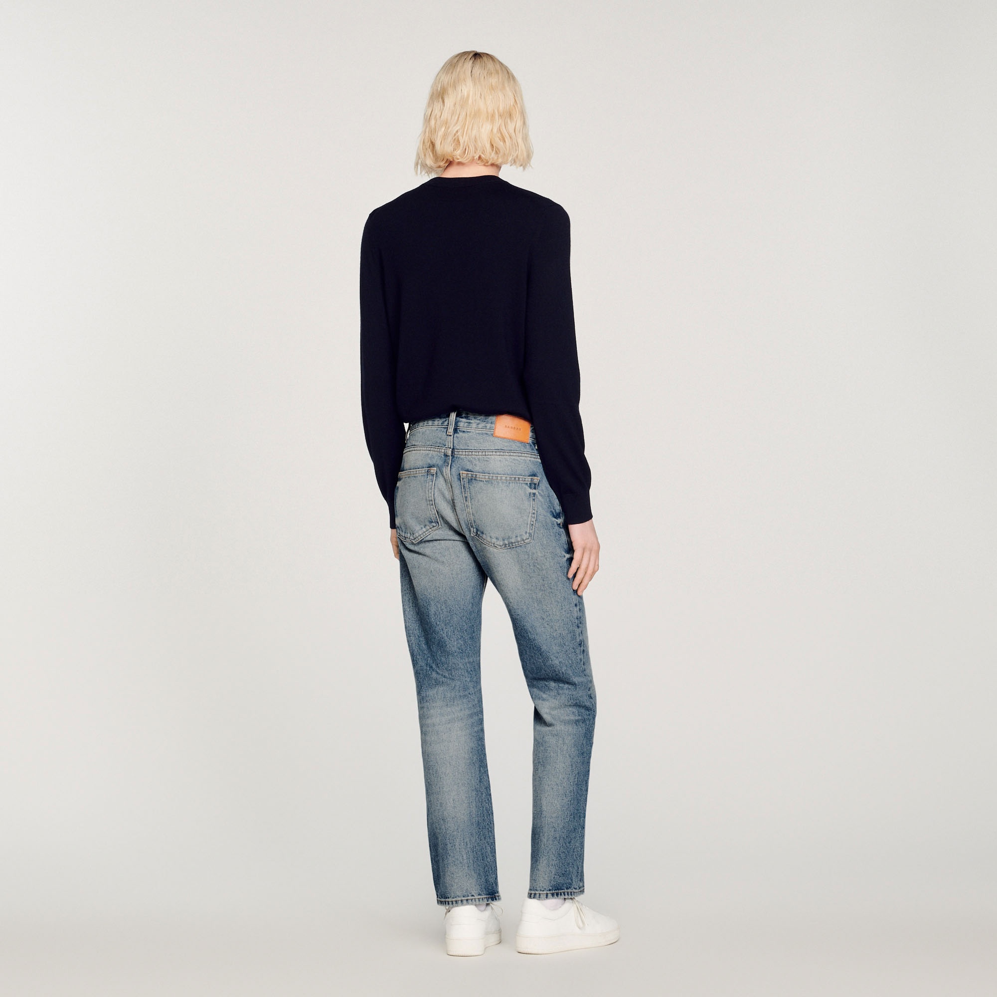 Faded straight-leg organic cotton jeans - 6