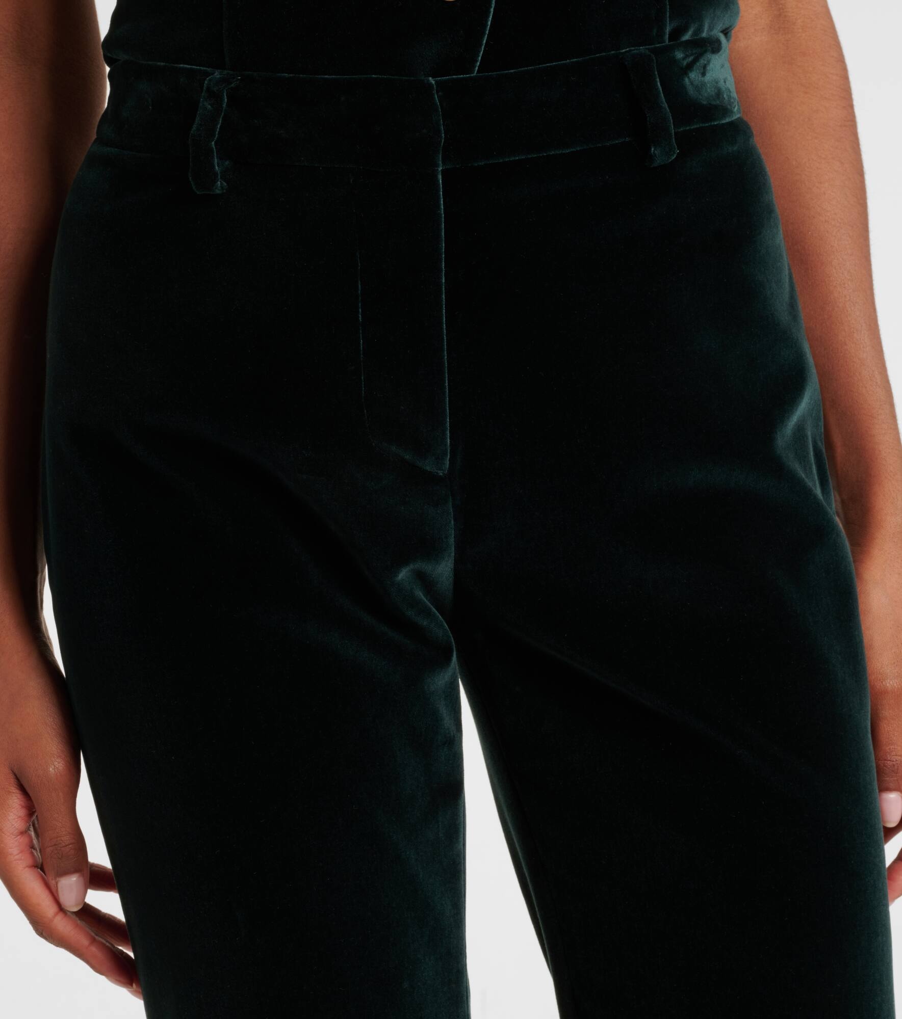 Cotton velvet flared pants - 4