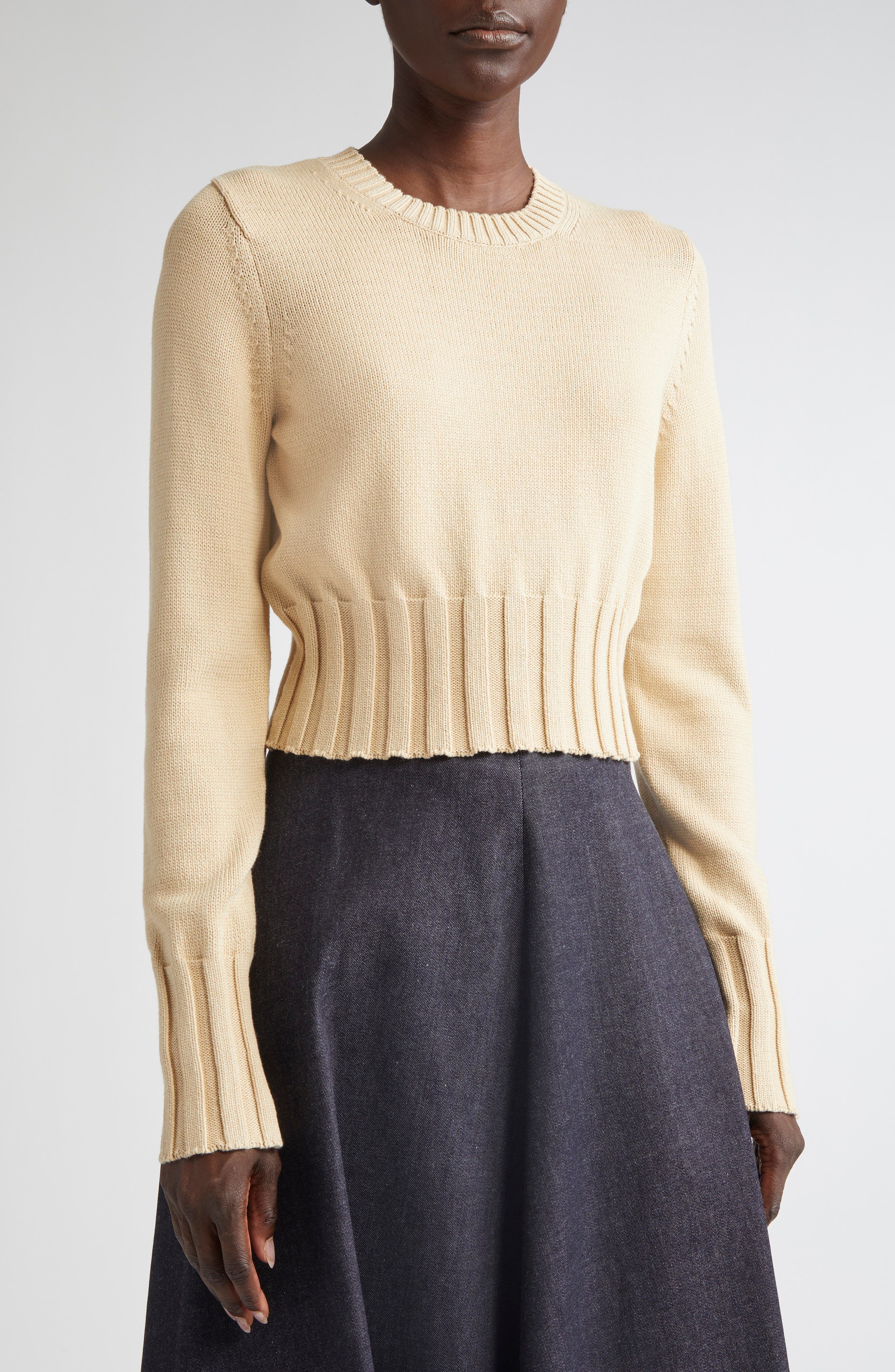 Altuzarra Livvy Crop Sweater in Antique Pearl at Nordstrom - 5