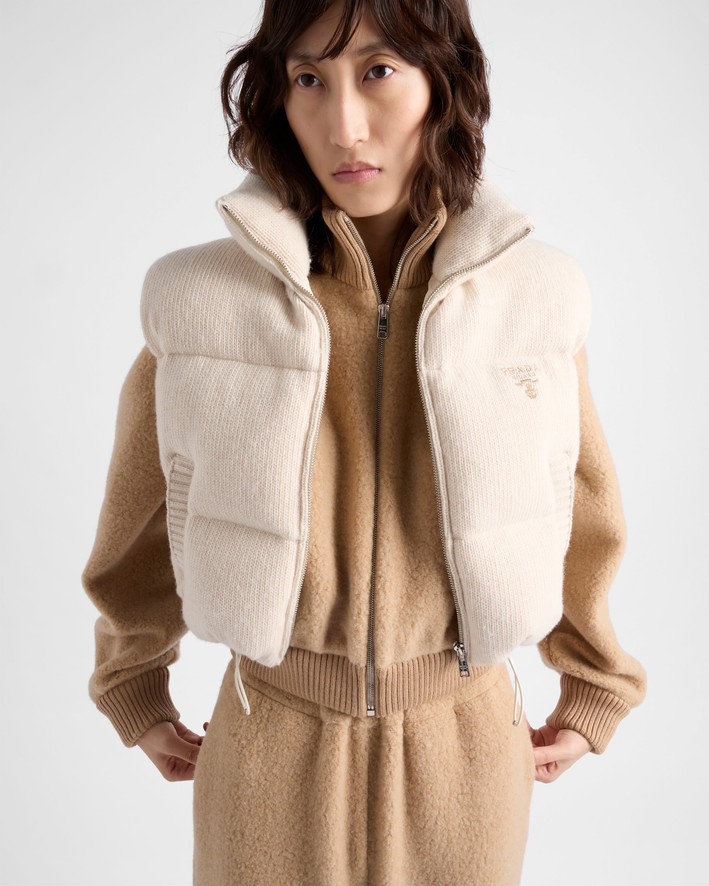 Wool and cashmere down vest - 4