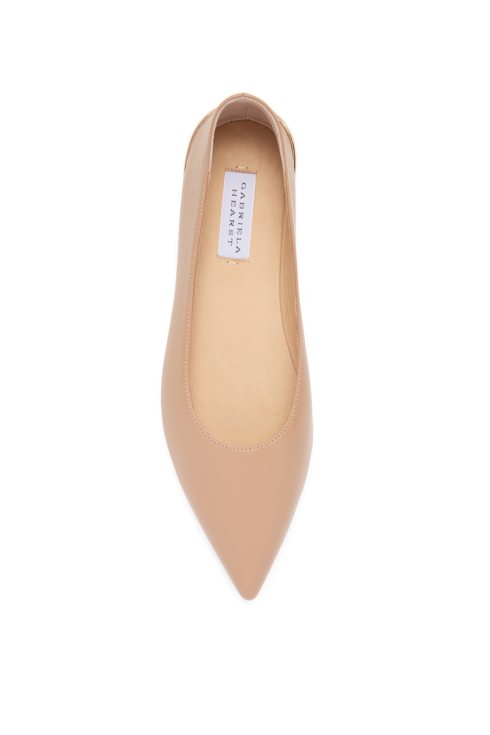 Fleur Ballerina Flat in Nude Nappa Leather - 4