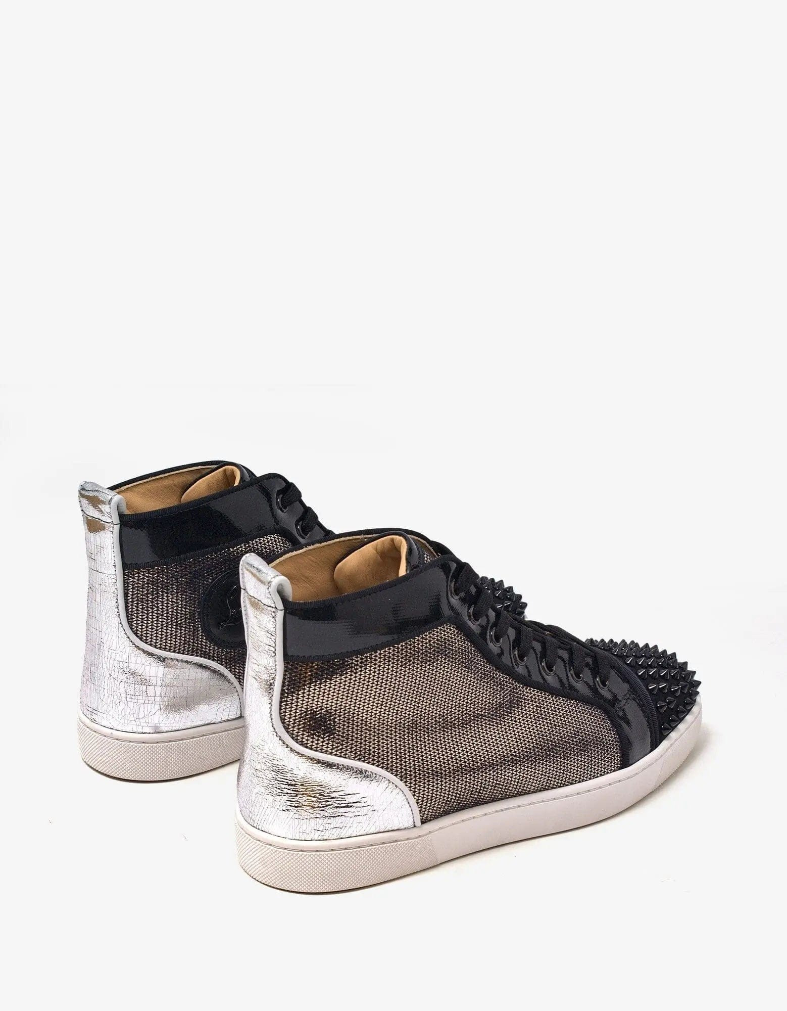 Christian Louboutin Lou Spikes Orlato Flat Metallic High Top Trainers - 5