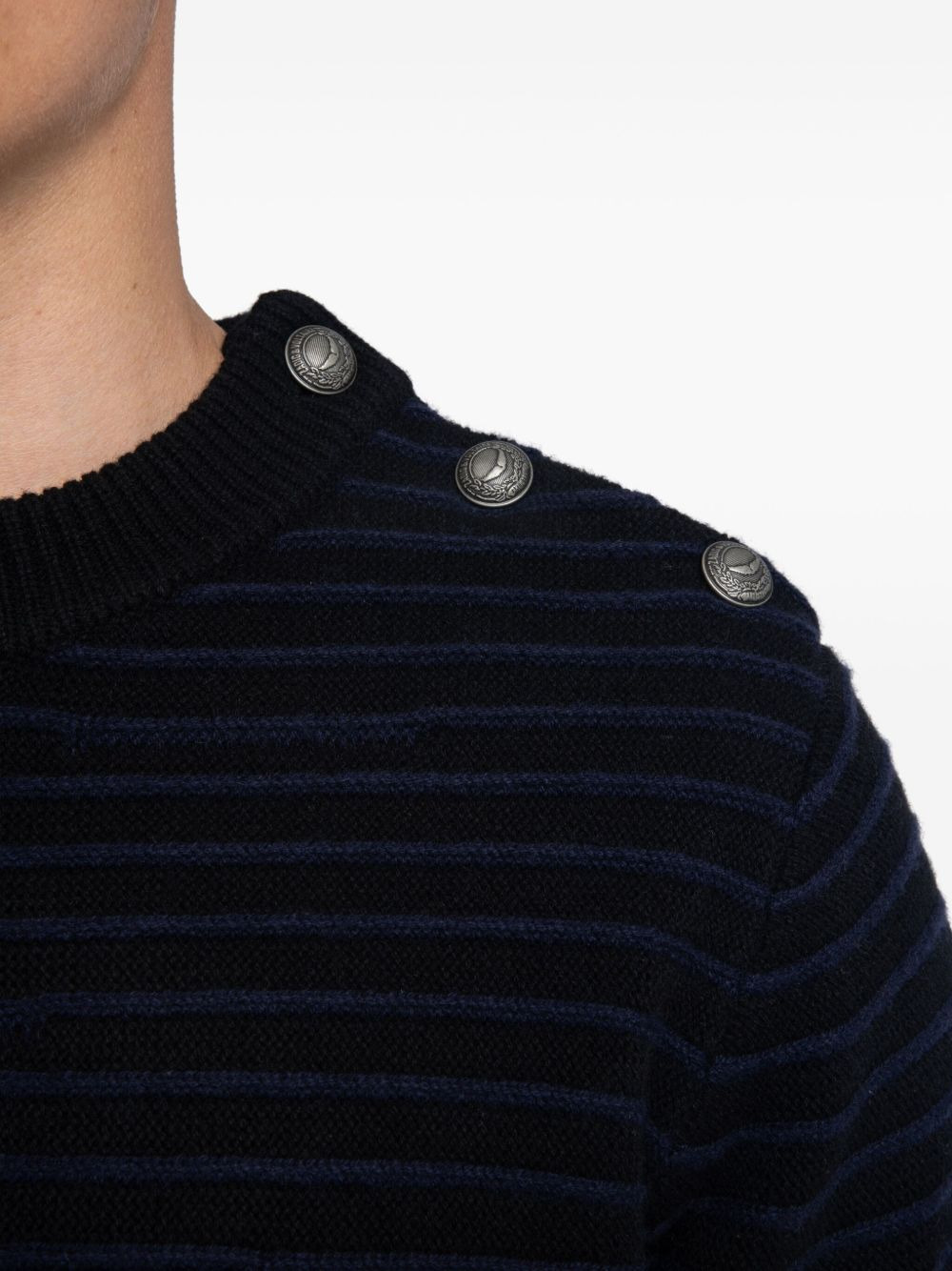 striped button-detailed sweater - 5