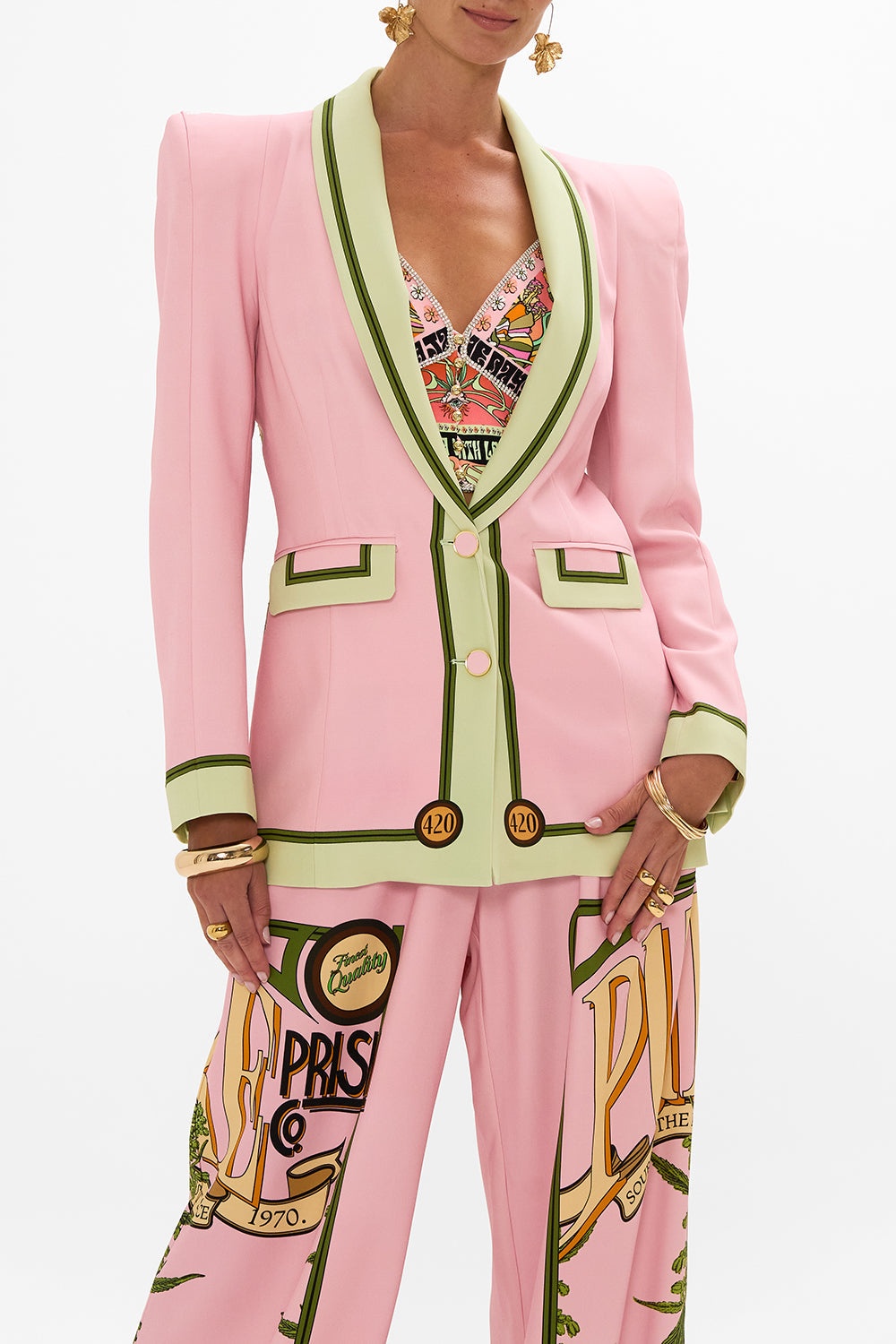 PEAKED SHOULDER BLAZER - 5