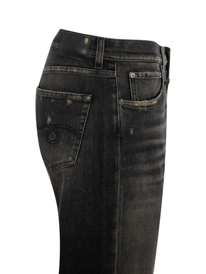 R13 Cuffed X-BF distressed cropped jeans outlook