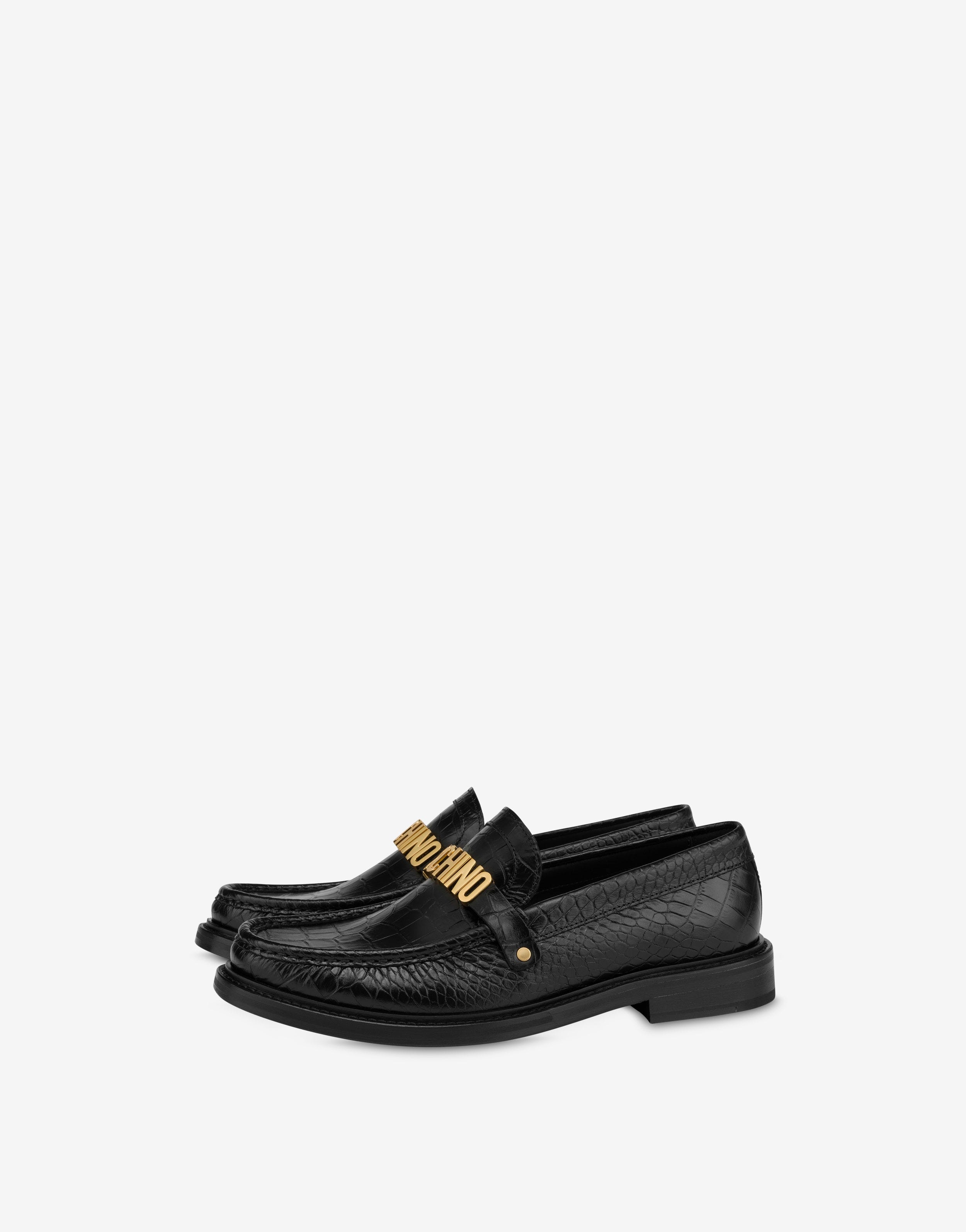 CROCODILE-PRINT CALFSKIN LOAFERS - 1