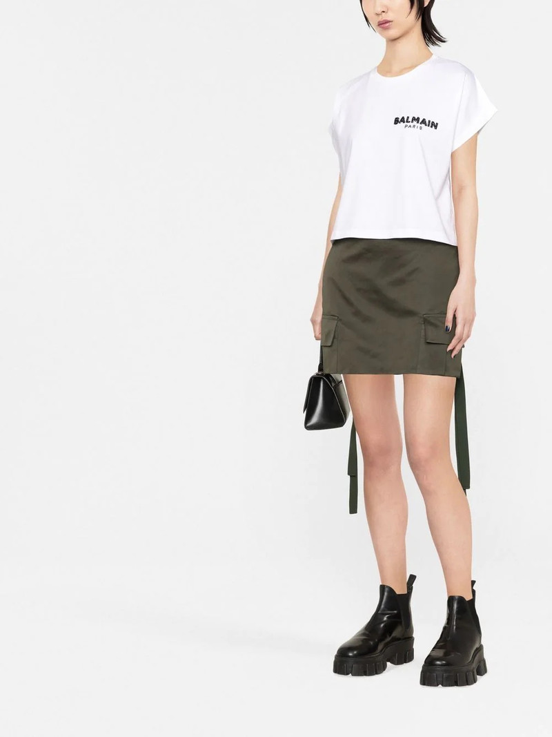 Balmain sequin logo round neck T-shirt outlook